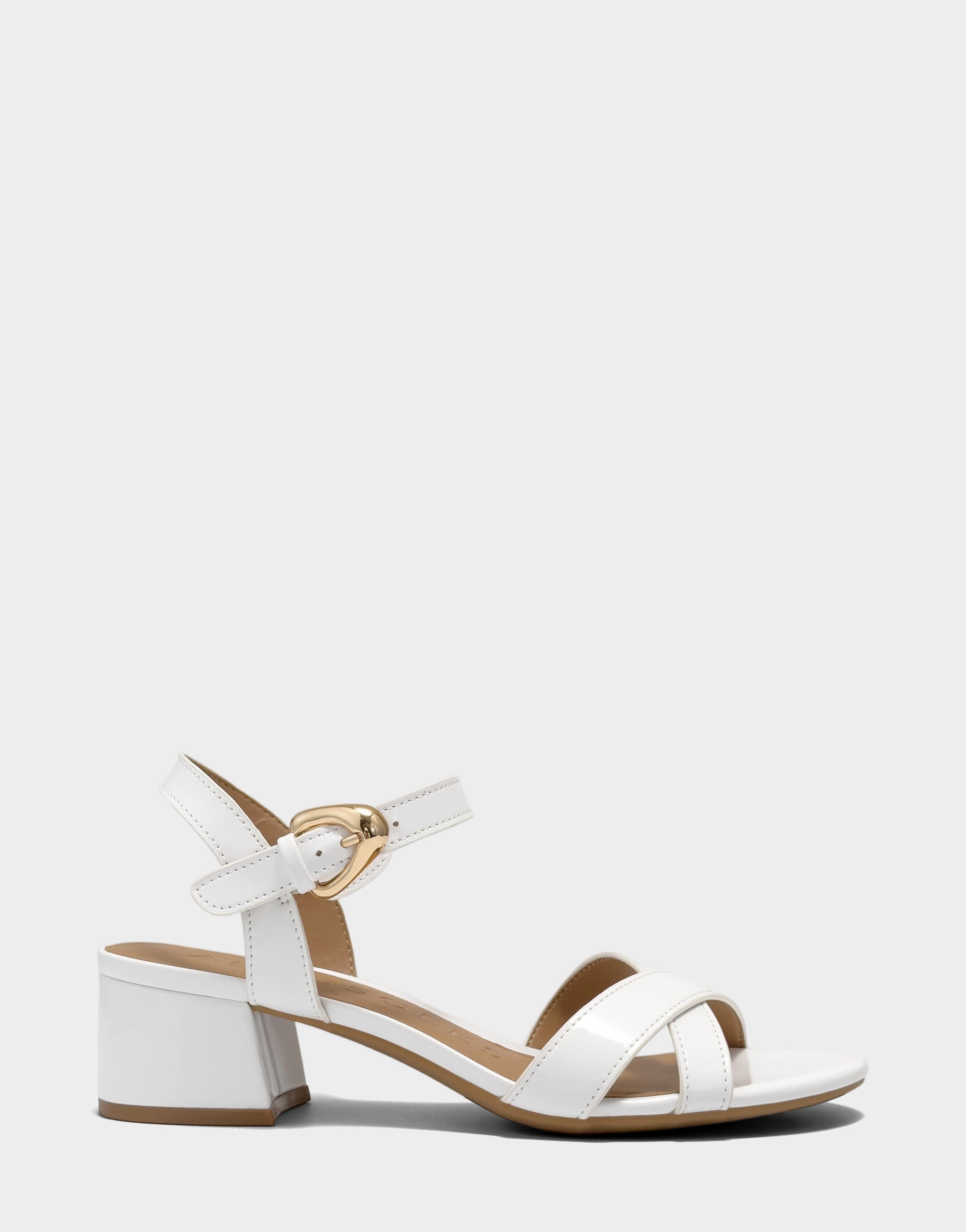 Women's Low Heeled Sandal in White Patent – Aerosoles