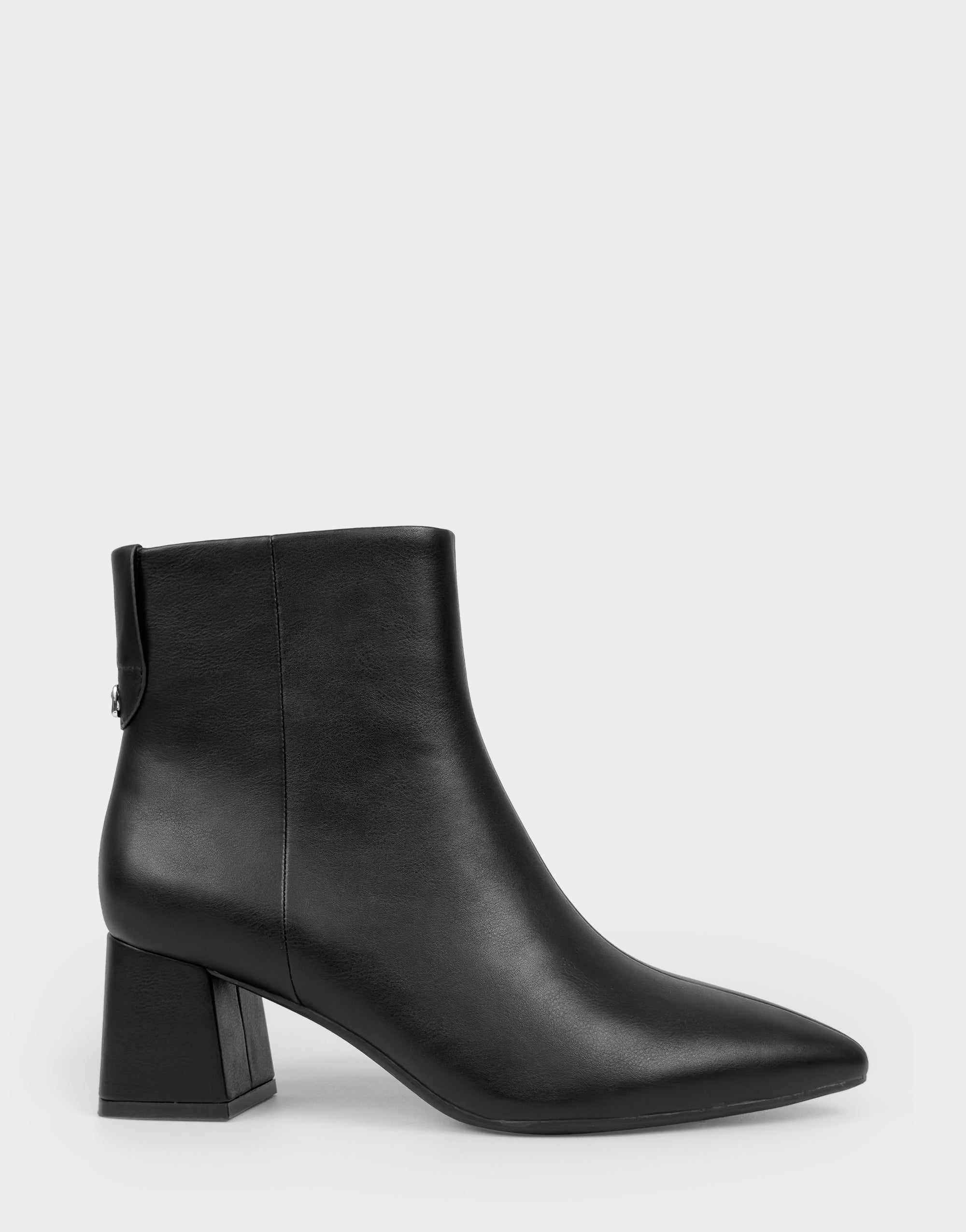 Women's Mid Block Heel Bootie in Black Faux Leather – Aerosoles