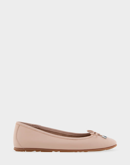 Women's Ballet Flat in Cipria Leather