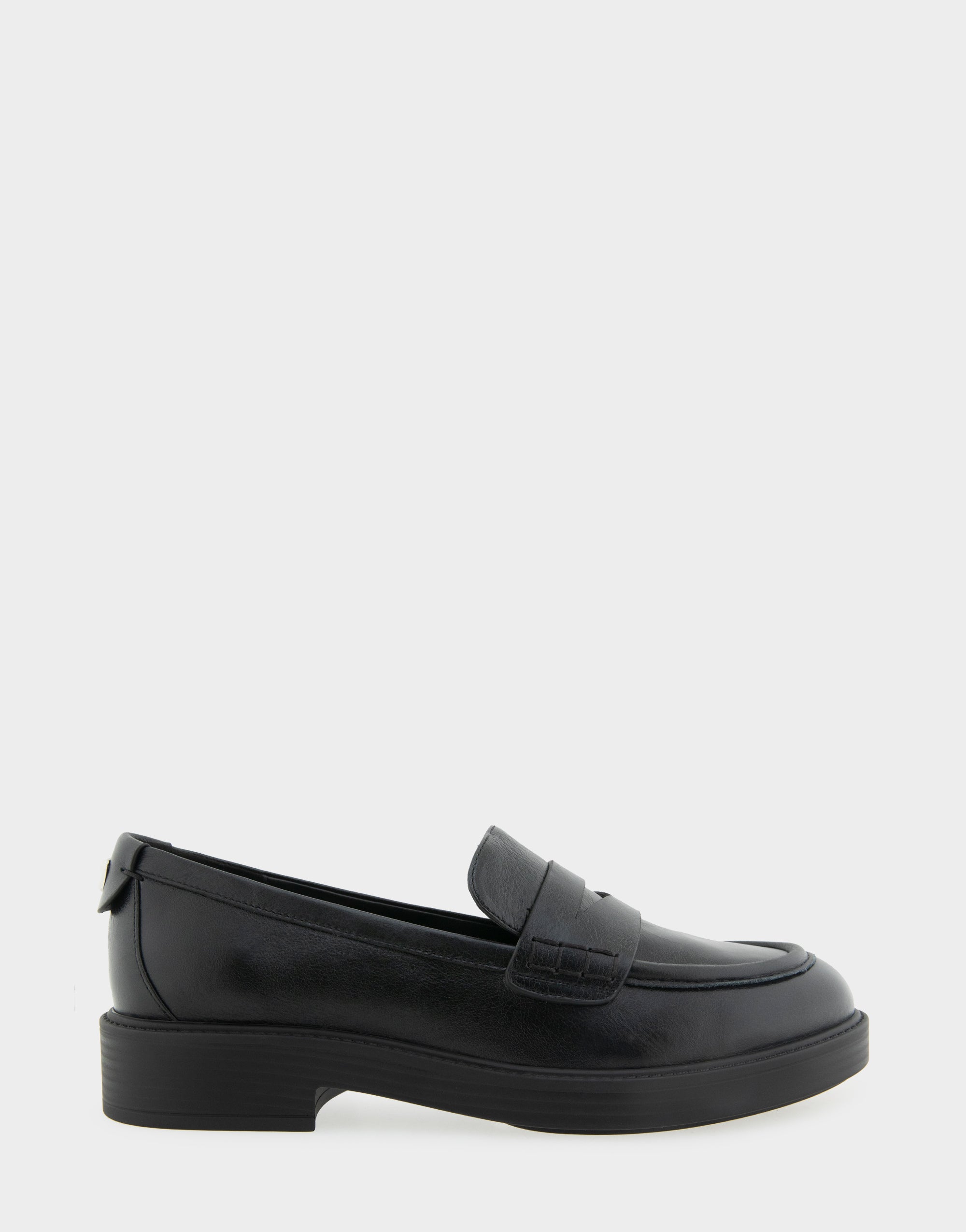 Olip Air Made in Italy Black Leather Square Toe Loafers sz 40 Minimalist Euro Leon Leather Flats | Black Polido main image 3