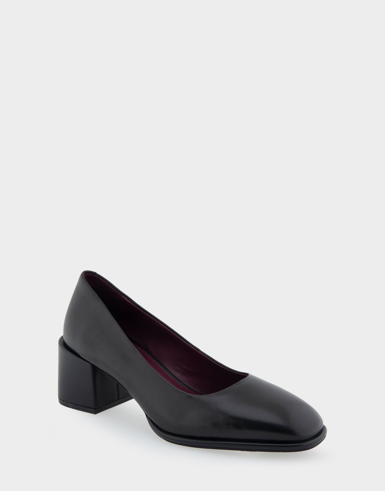 BOSS - Square-toe leather pumps with 9cm block heel