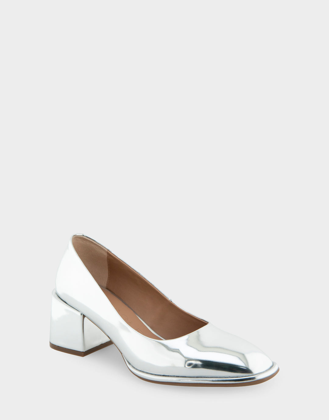 Alae Silver Mirror Metallic Soft Square Toe Block Heel Pump – Aerosoles