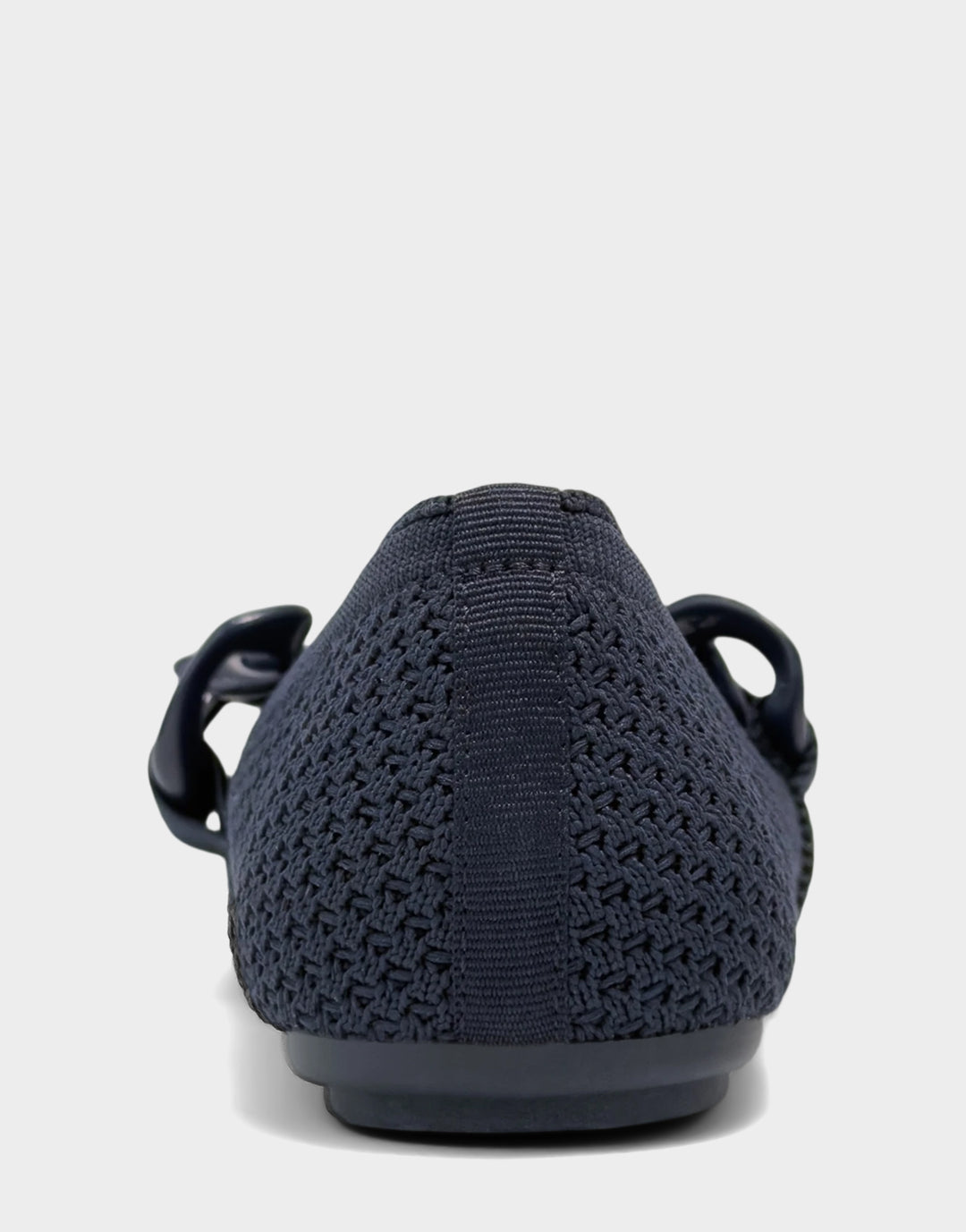 Comfortable Women's Knit Flat in Black Knit Back View