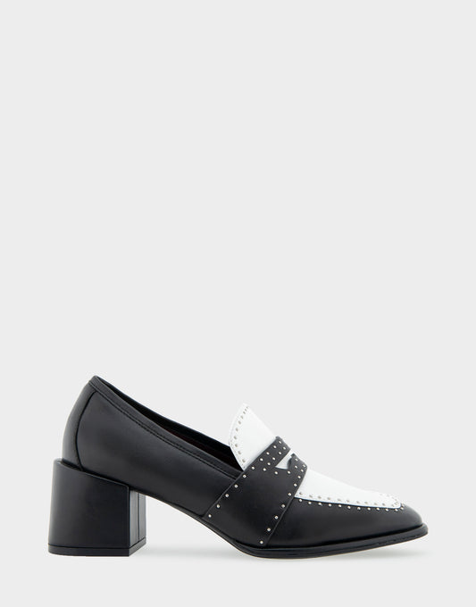 Women's Heeled Loafer in Black