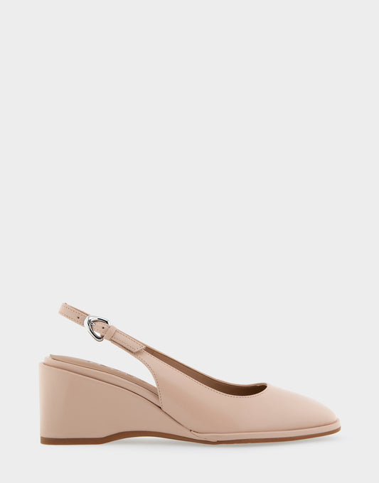 Women's Sculpted Wedge Slingback in Cipria Leather