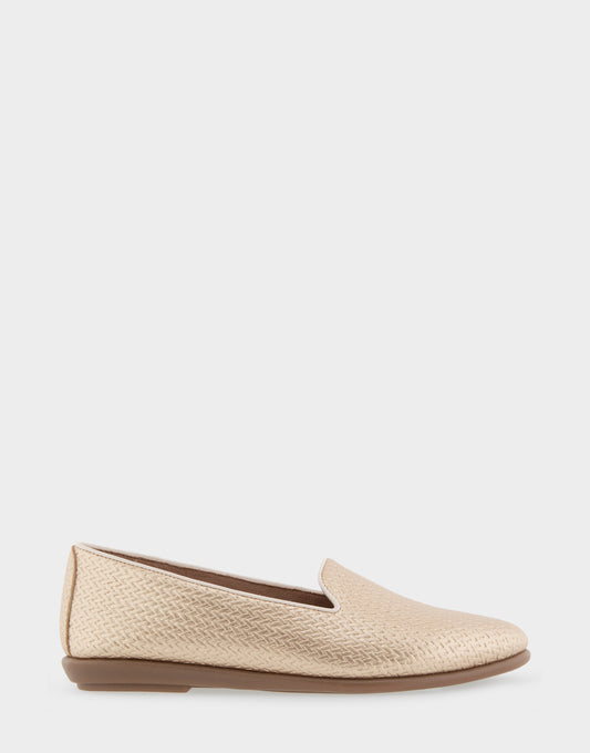 Women's Loafer in Soft Gold Faux Leather