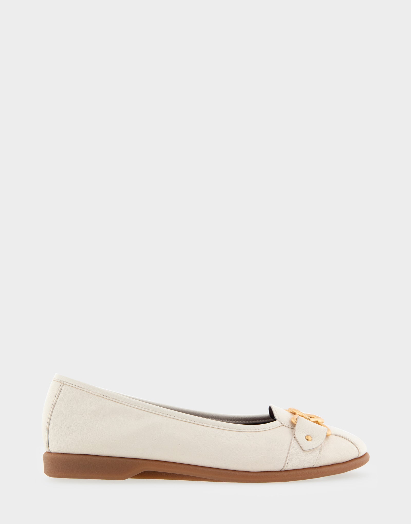 Women's Ornamented Flat in Off White