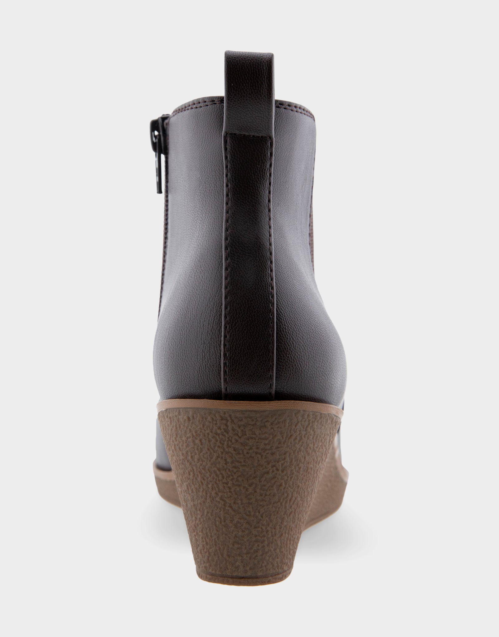 Brandi Brown Faux Leather Wedge Heel Ankle Boot – Aerosoles