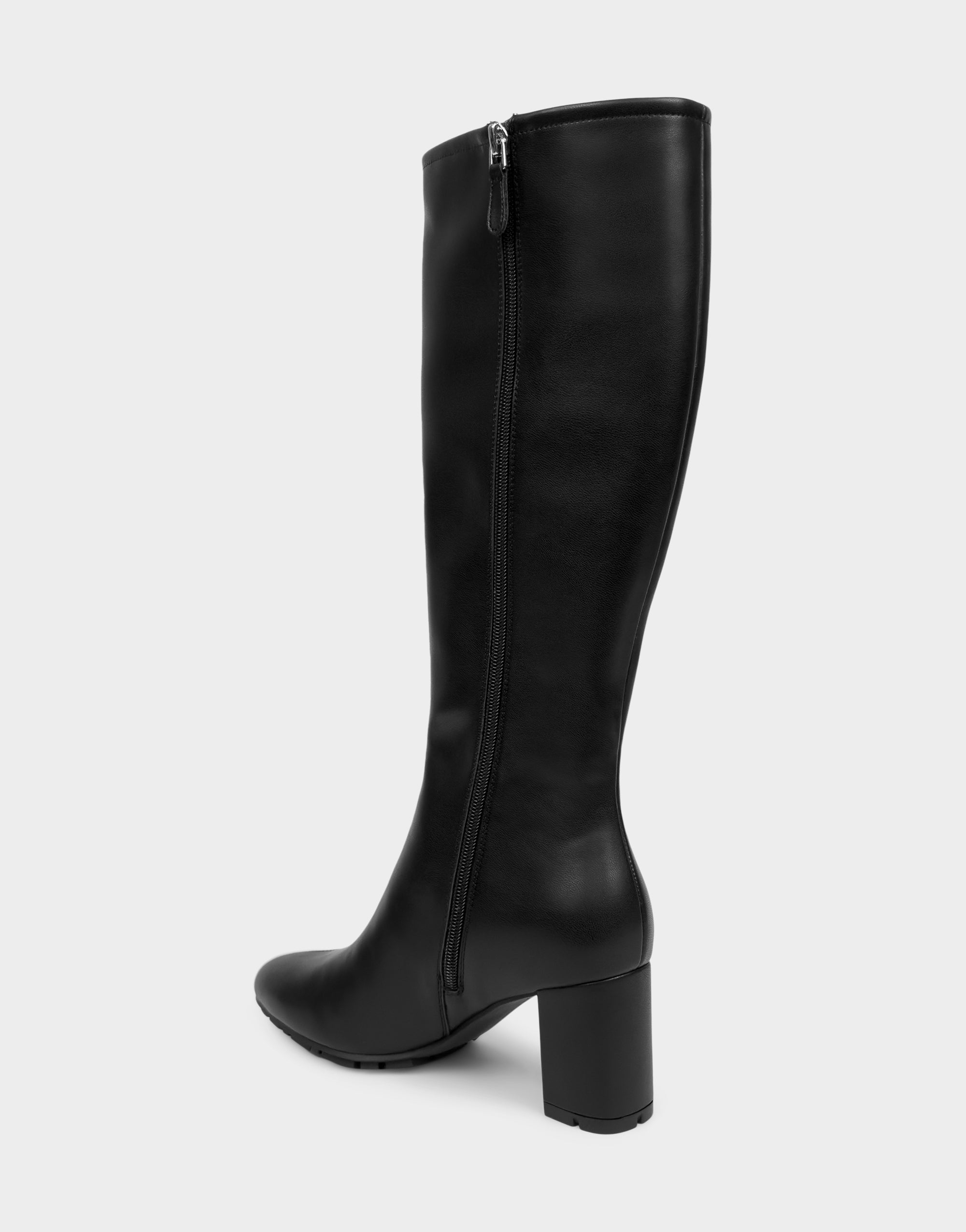 Women's Mid Block Heel Boot in Black Stretch Faux Leather – Aerosoles