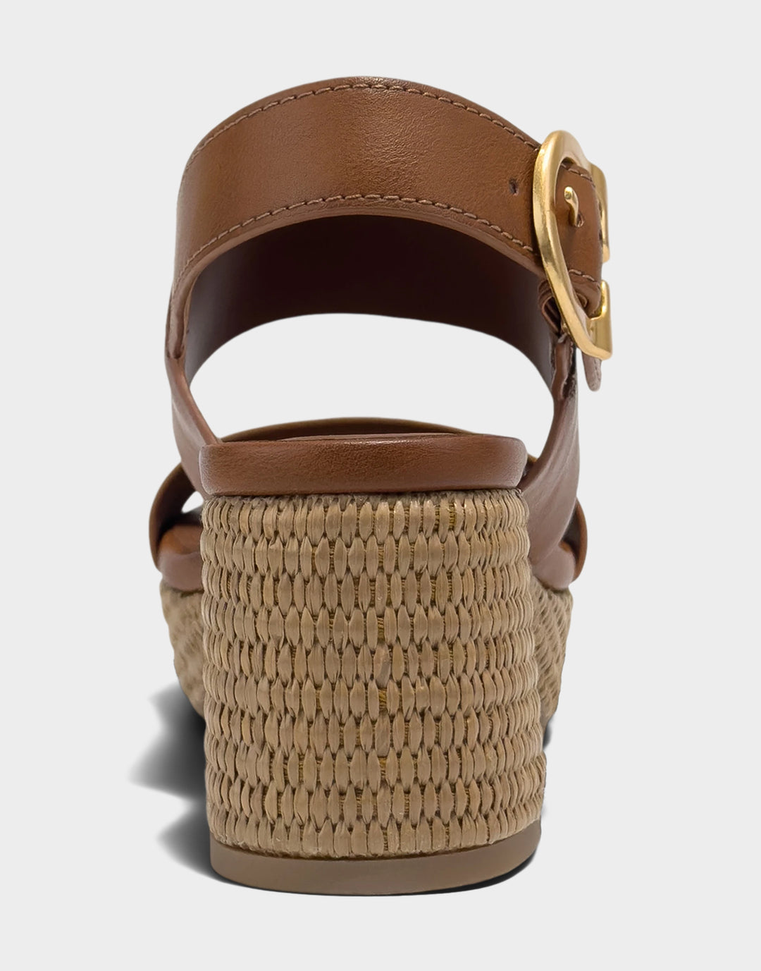 Comfortable Women's Platform Sandal in Tan Faux Burnished Calf Faux Burnished Calf Back View