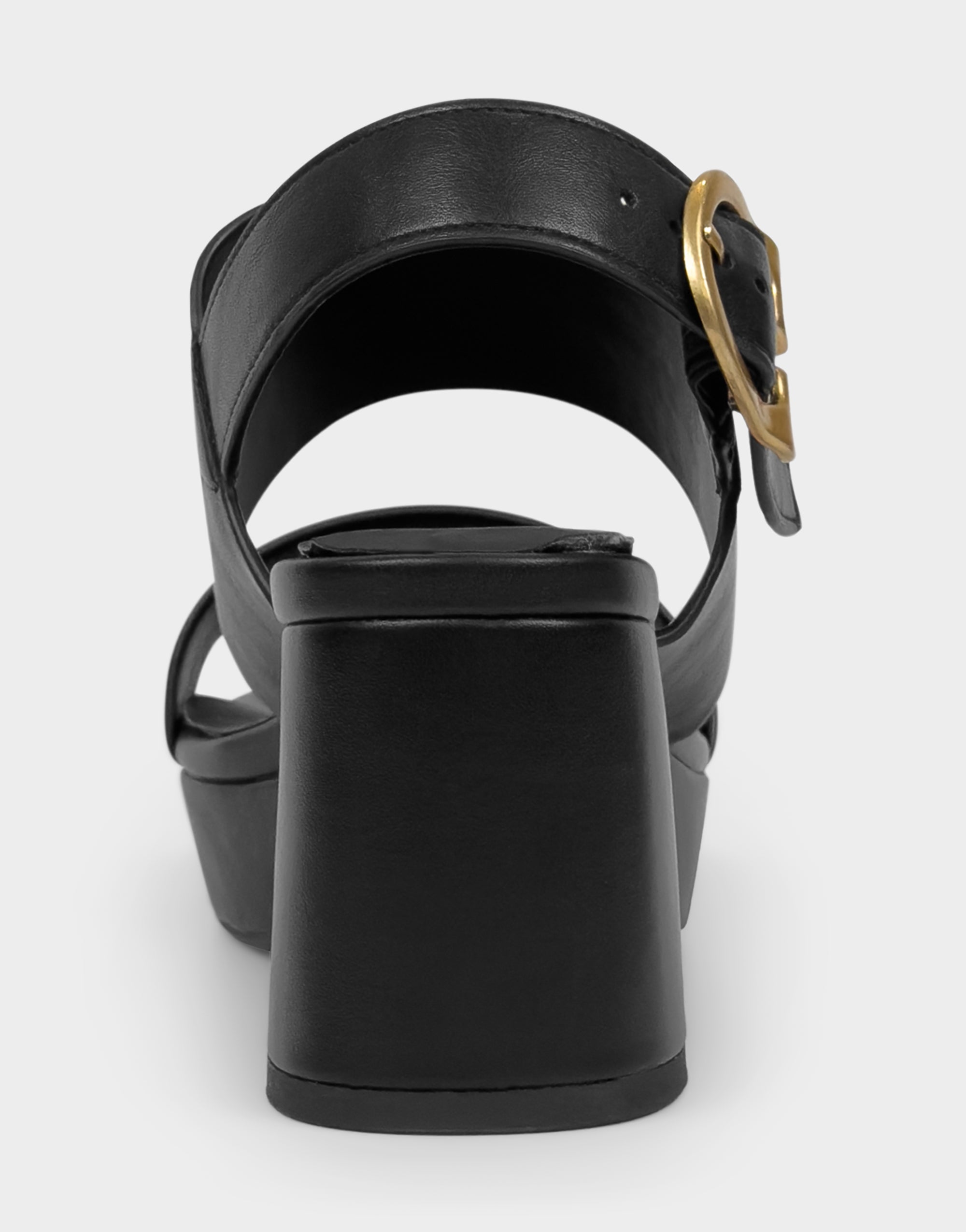ゴヤール Camera Black Platform Block Heel Sandal with Signature Buckle