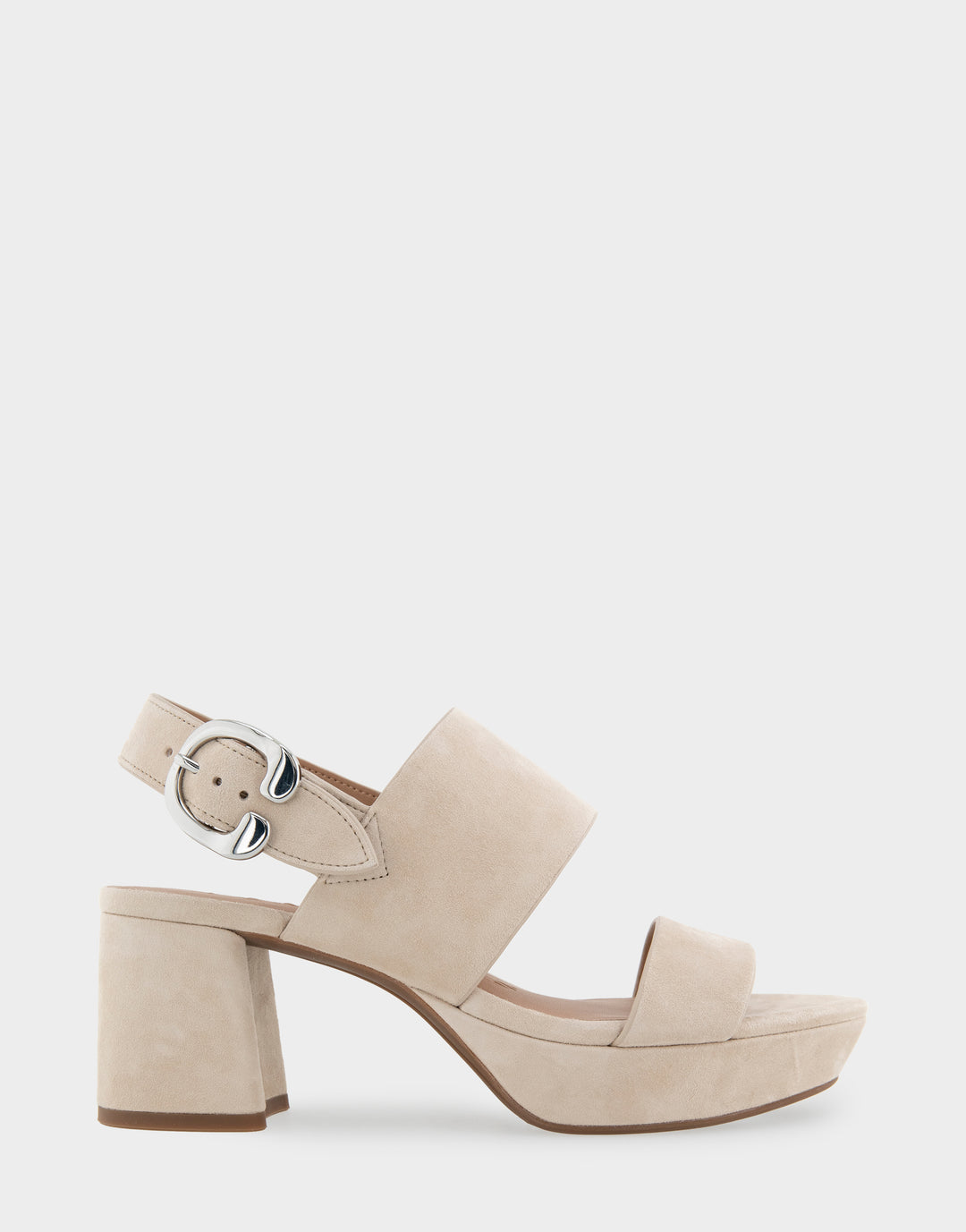 Camera Stone Suede Platform Block Heel Sandal with Buckle – Aerosoles