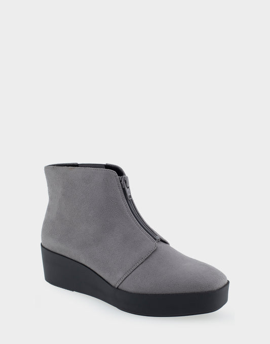 Women's Wedge Heel Ankle Boot in Dark Grey