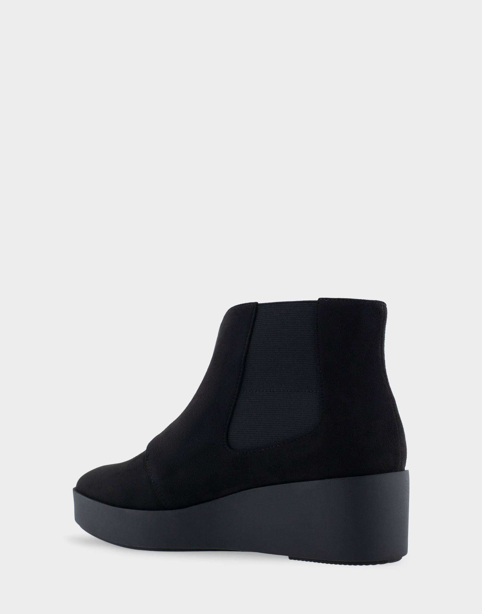 Carin Black Faux Suede Wedge Heel Ankle Boot –