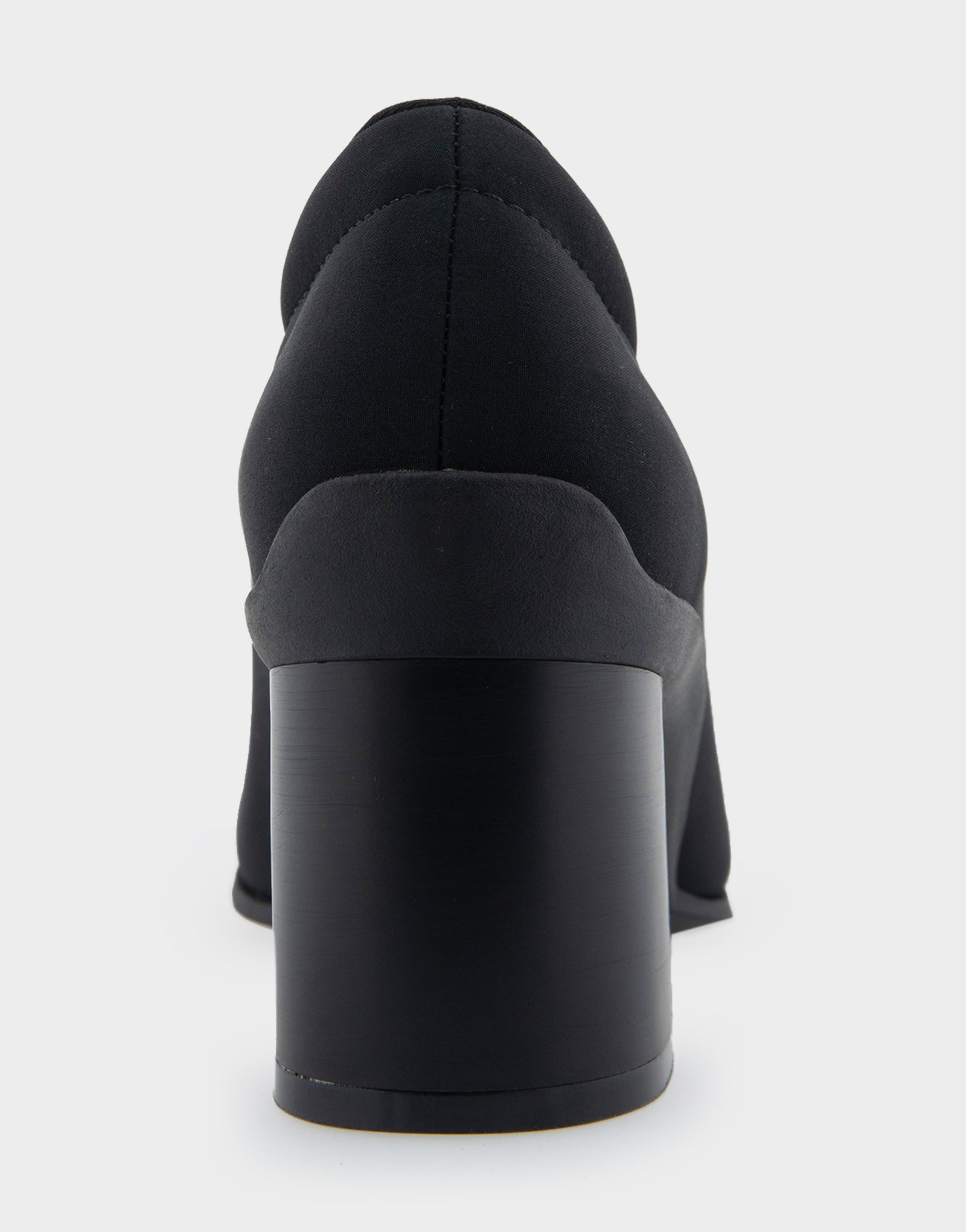 Women's Mid Heel Pump in Black Stretch Fabric