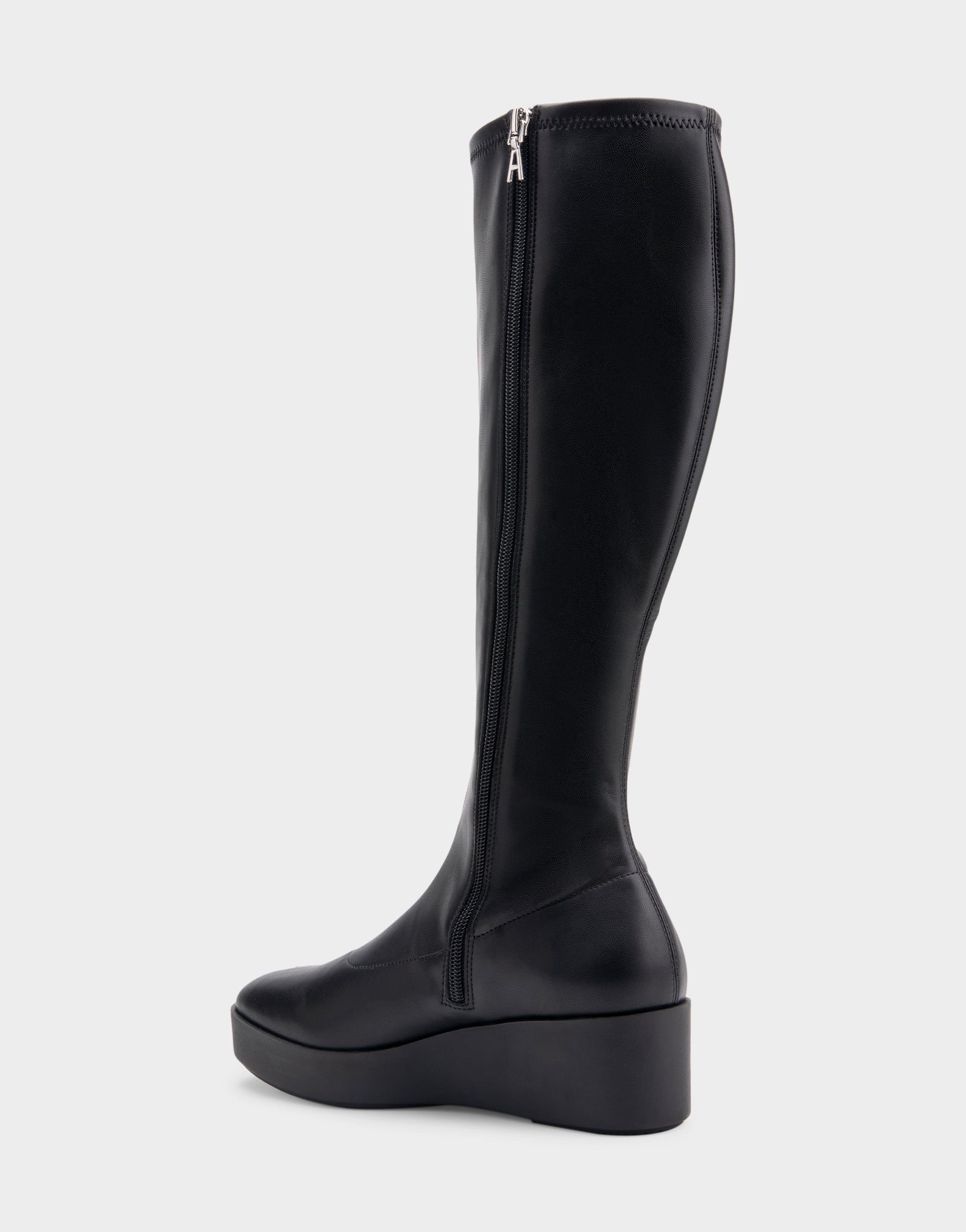 Women's Flatform Heel Tall Shaft Boot in Black