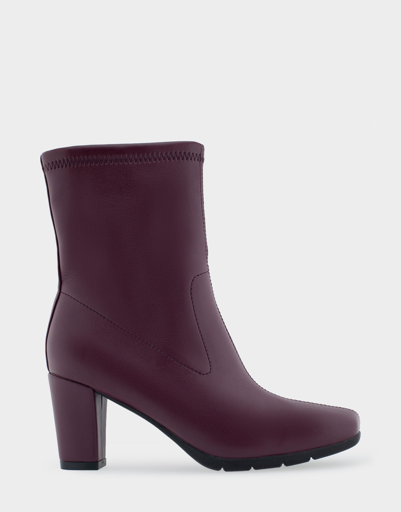 Women's Heeled Ankle Boot in Burgundy