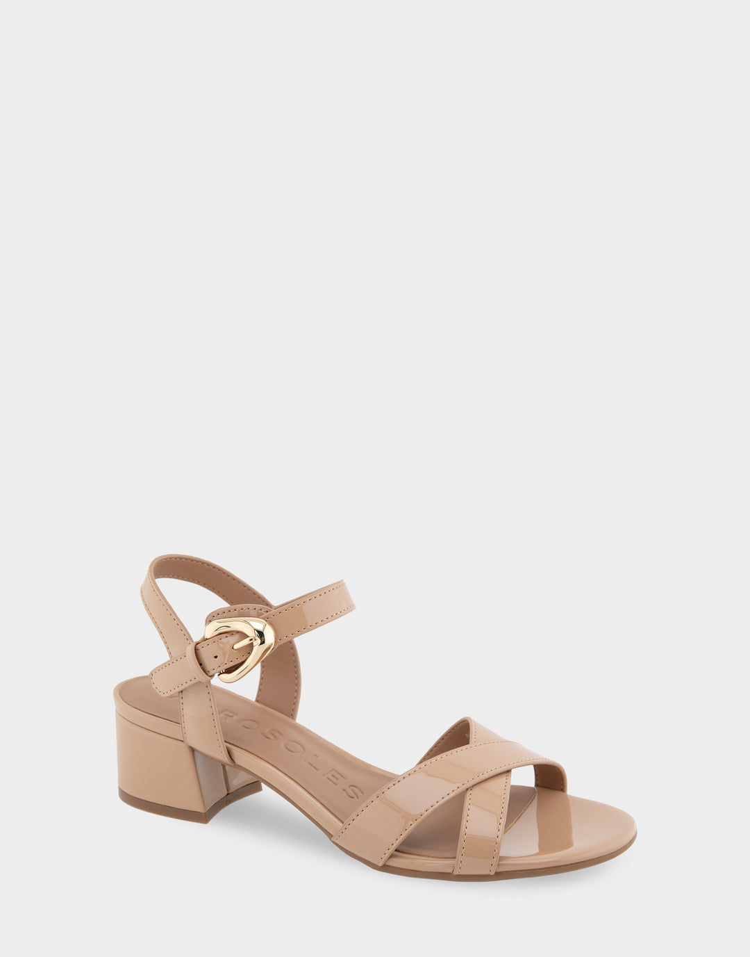 Aerosoles Cinzia Women's Block-Heeled Sandals, Size: 9, Beige Bisque Patent Aerosoles Cinzia Women's Block-Heeled Sandals, Size: 9, Beige Bisque Patent