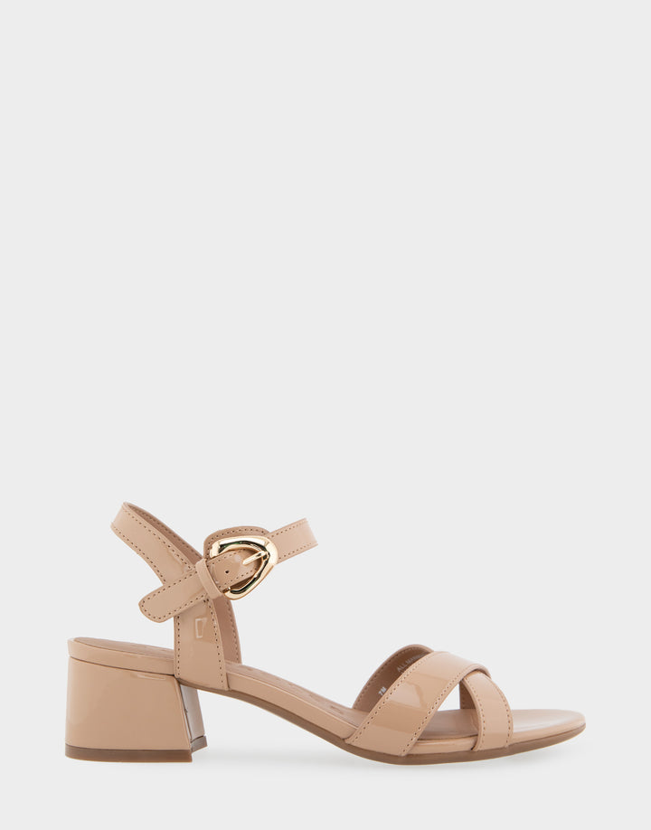Aerosoles Cinzia Women's Block-Heeled Sandals, Size: 7 Wide, Beige Bisque Patent
