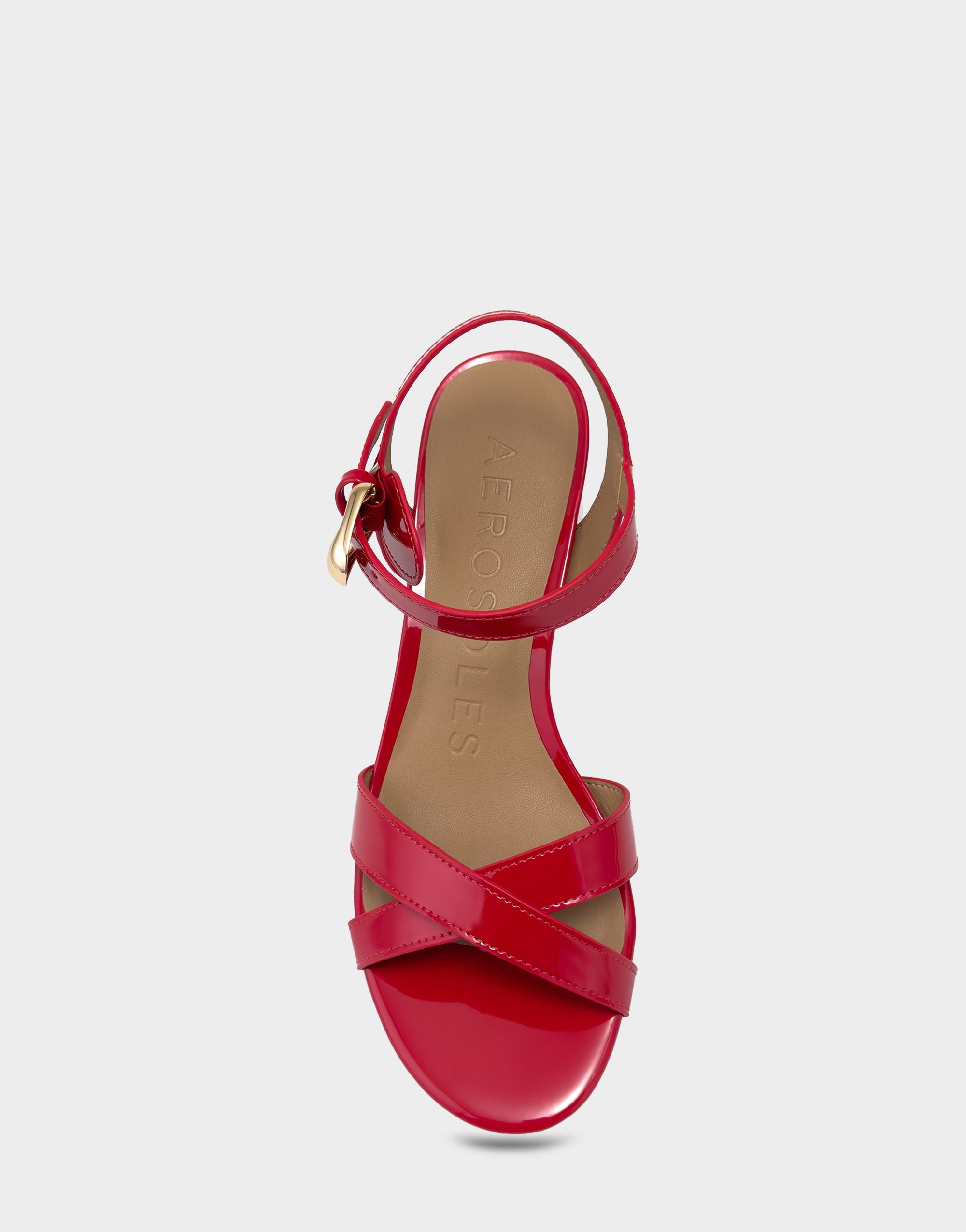 Women's Low Heeled Sandal in Red Patent – Aerosoles