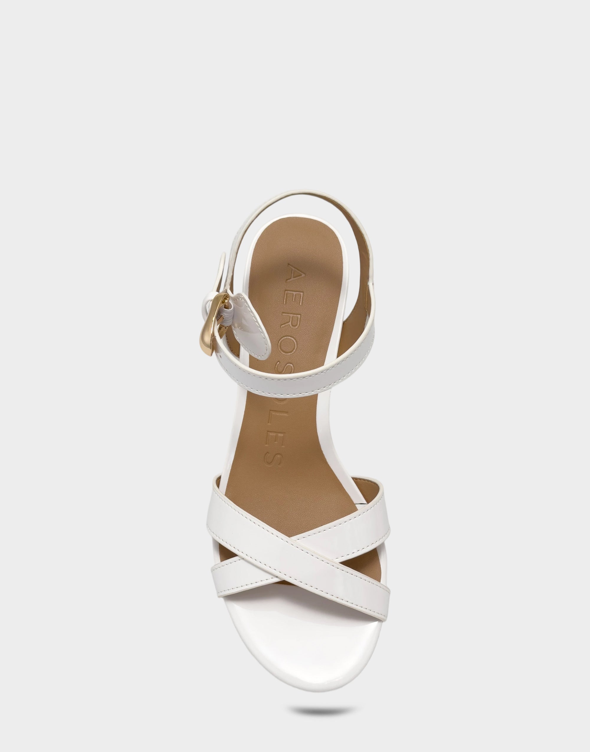 Women's Low Heeled Sandal in White Patent – Aerosoles