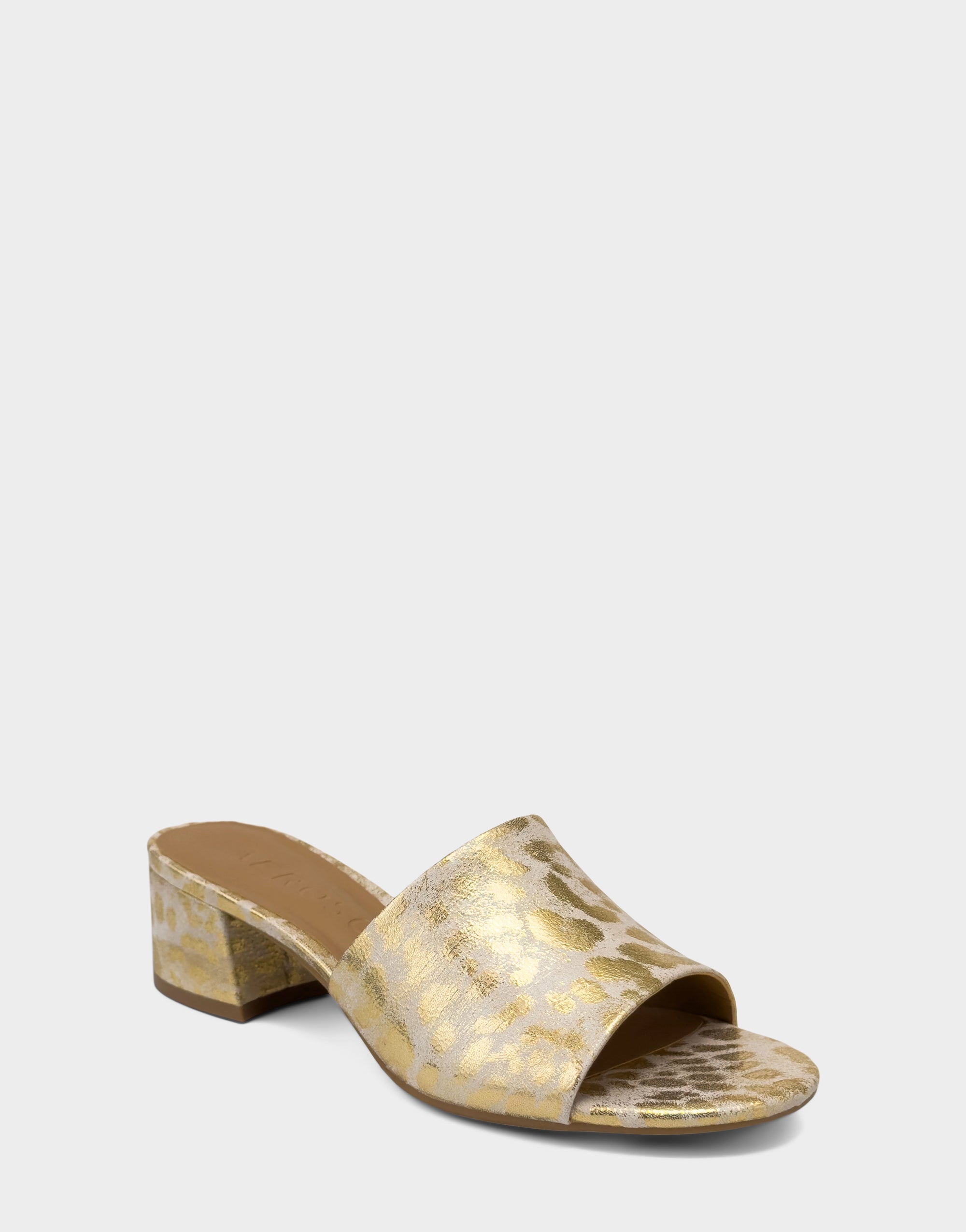 Women's Heeled Sandal in Soft Gold Metallic Leopard – Aerosoles