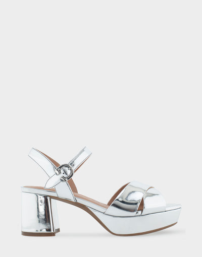 Buy Shoetopia Rhinestone Decor Stylish Silver Platform Heels for Women &  Girls online