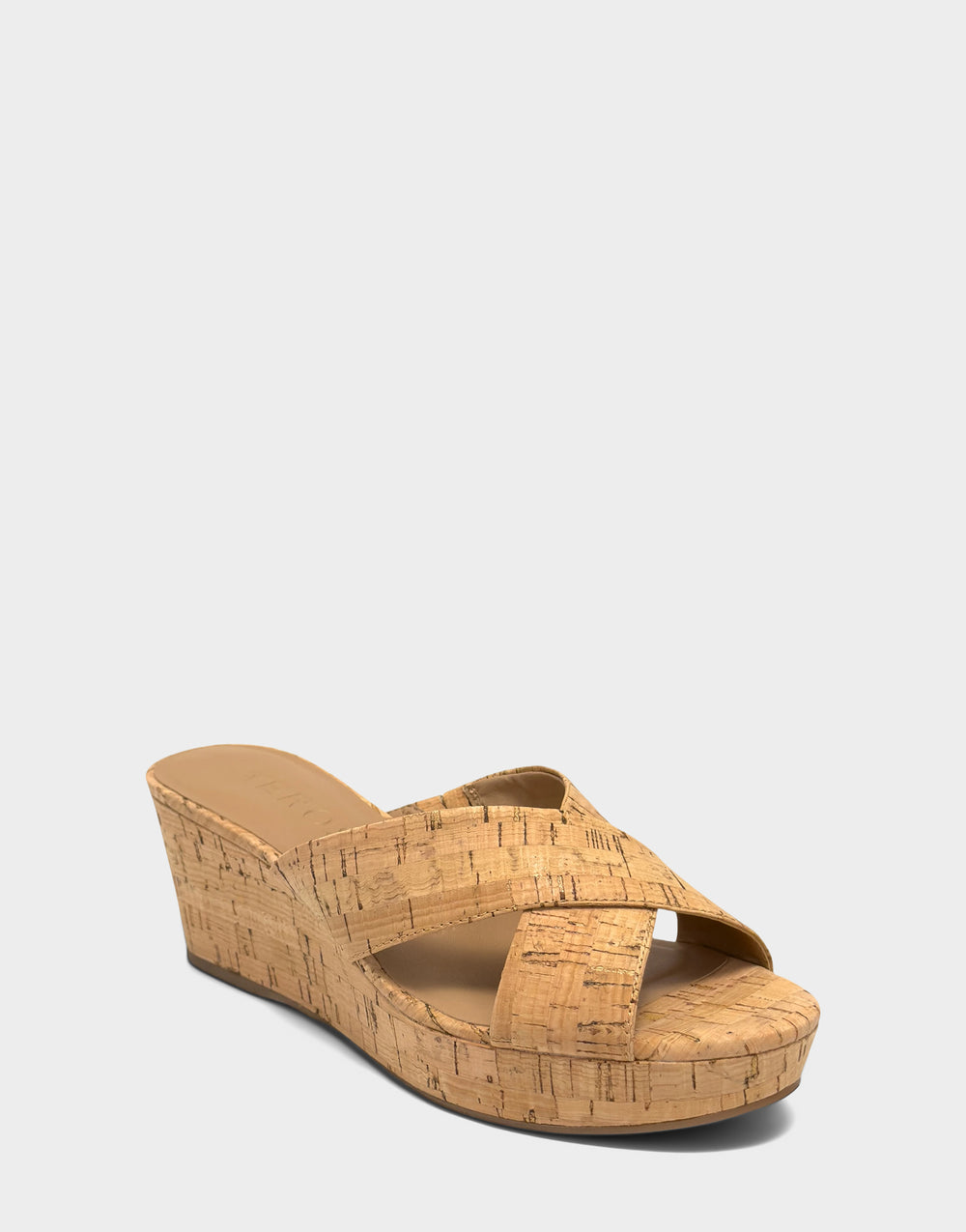 Comfortable Women's Wedge Sandal in Cork Side Angle View