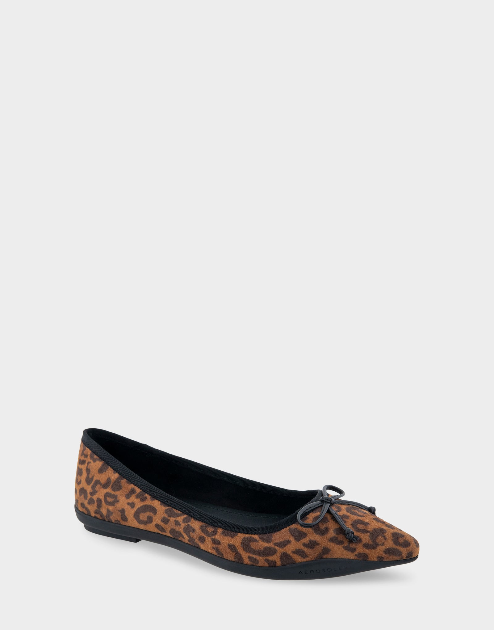 Women's Point Toe Flat in Leopard Print