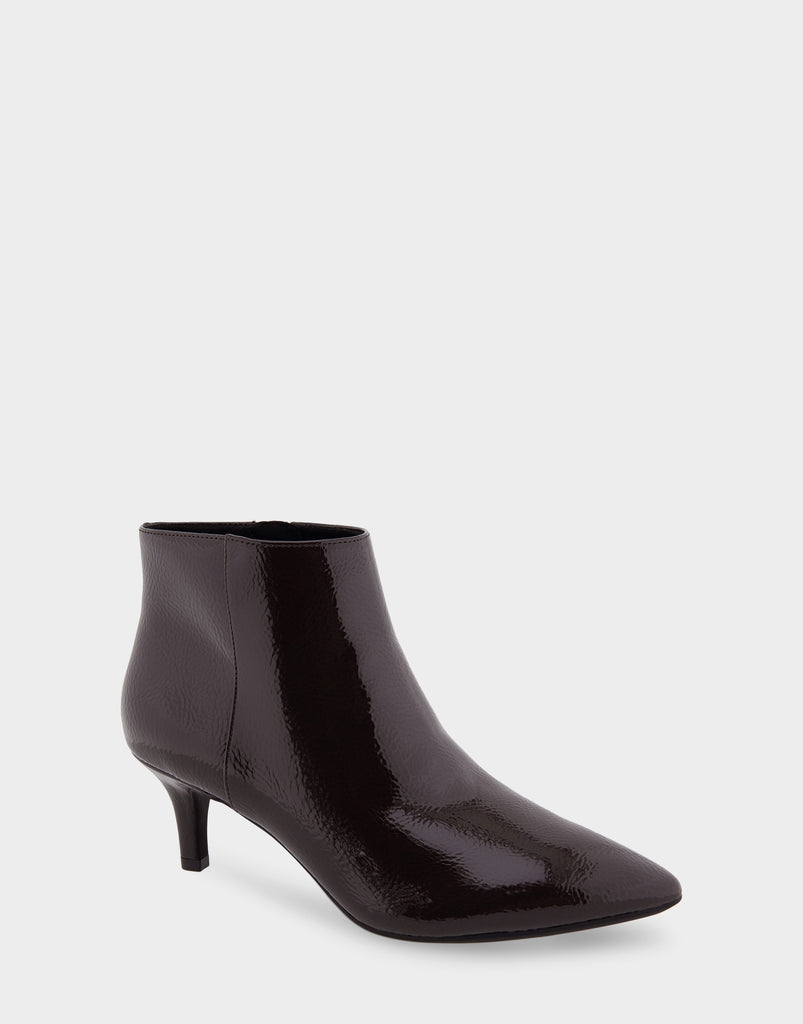 Edith Java Patent Faux Leather Kitten Heel Ankle Boot Aerosoles