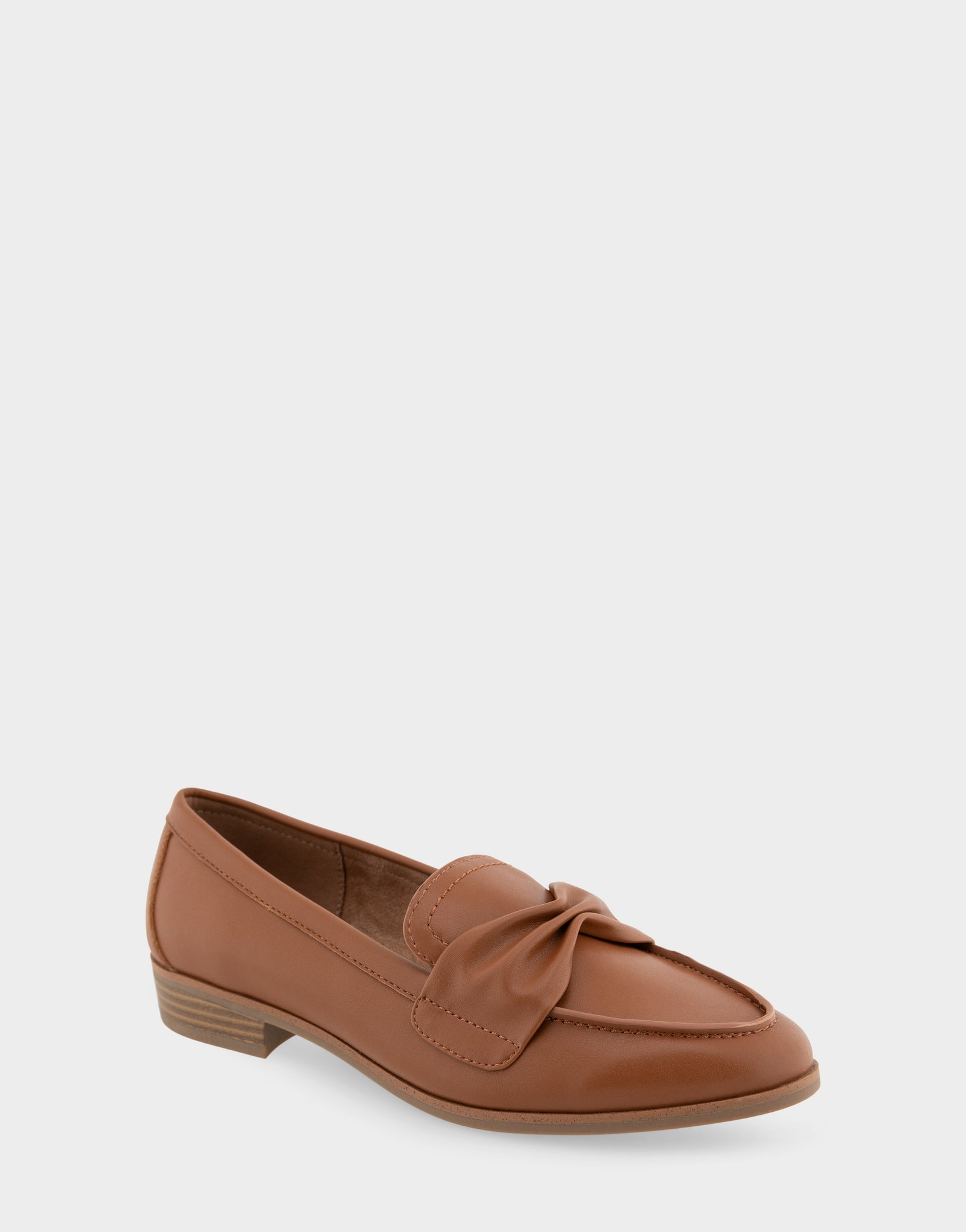Women's Tailored Loafer in Dark Tan Faux Leather
