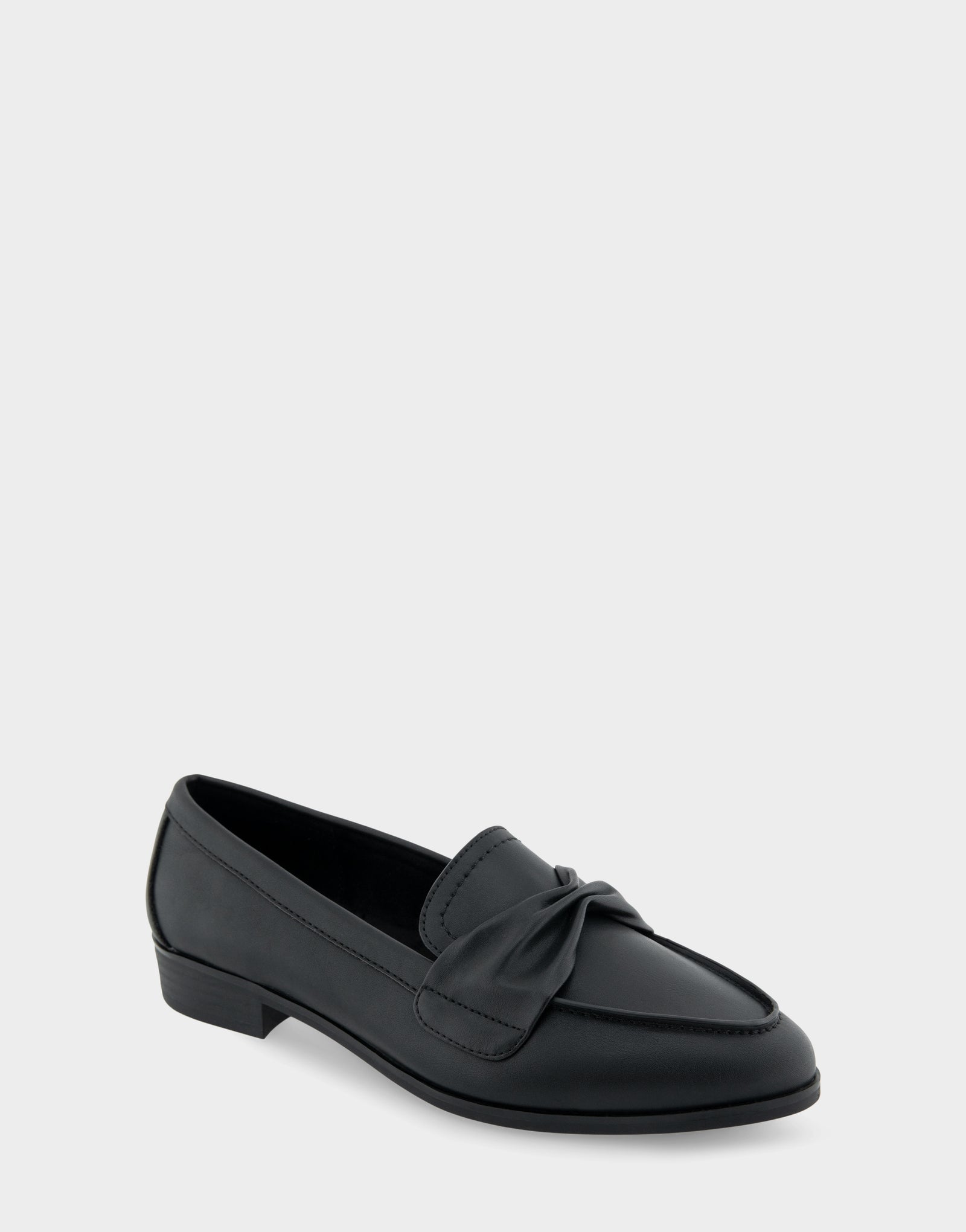Women's Tailored Loafer in Black Faux Leather