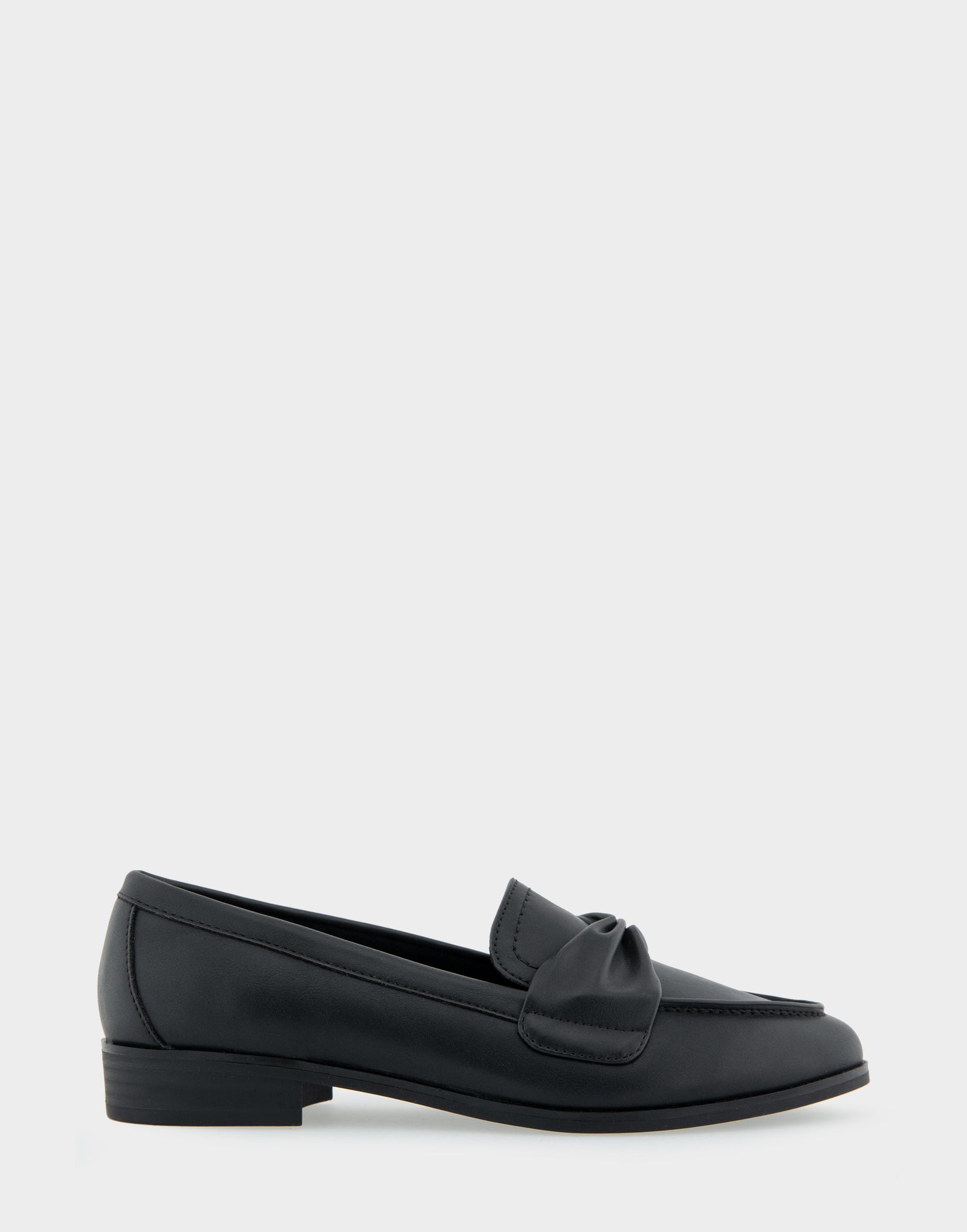 Women's Tailored Loafer in Black Faux Leather