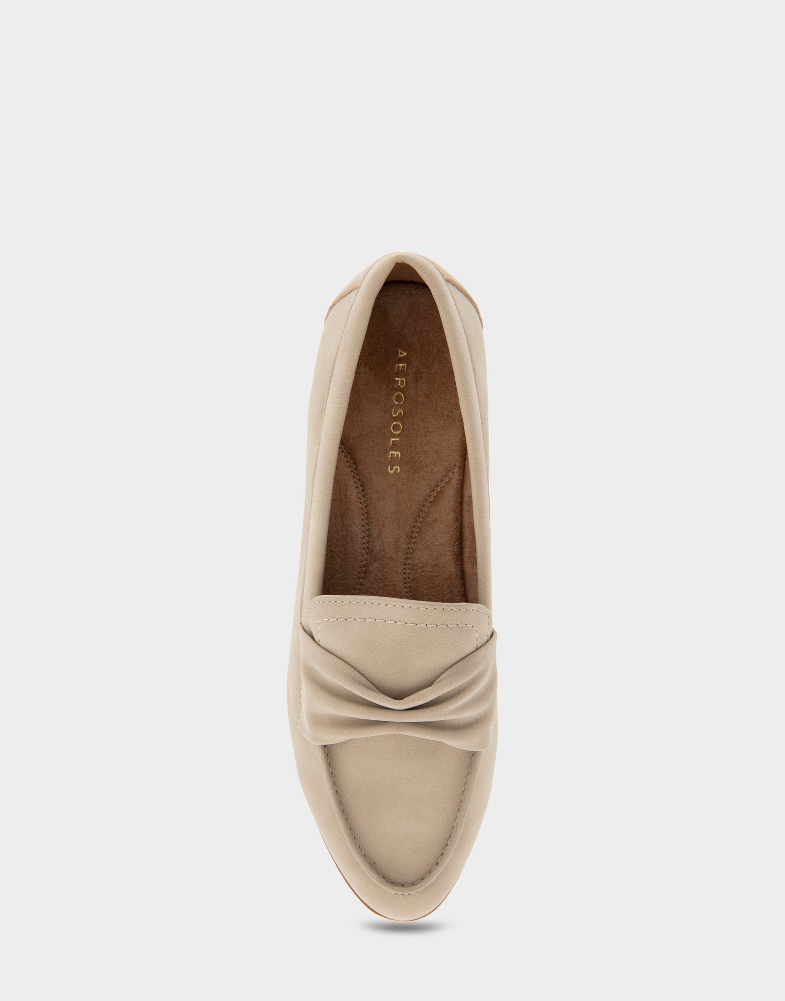 Women's Tailored Loafer in Pale Khaki Faux Leather