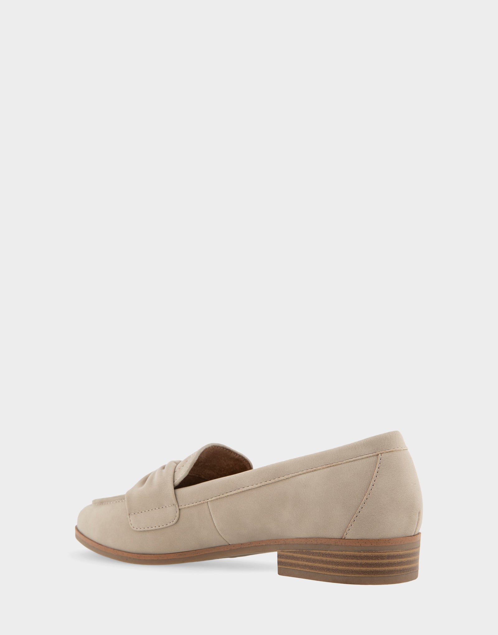Women's Tailored Loafer in Pale Khaki Faux Leather
