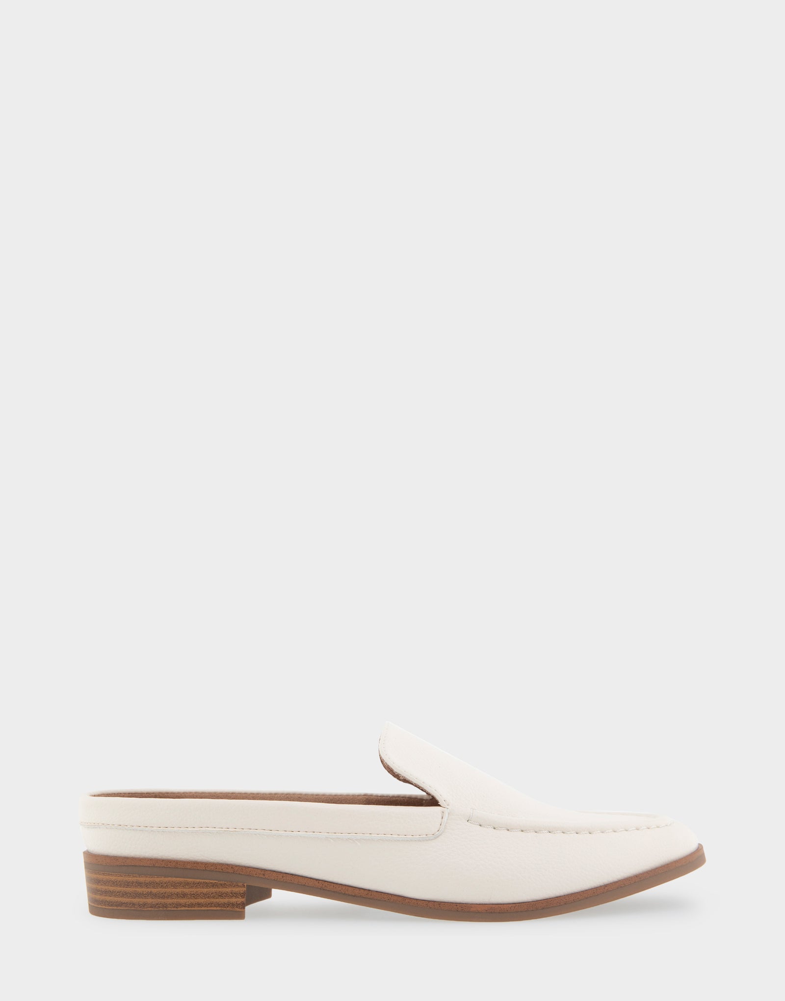 Women's Backless Slip On Loafer in Eggnog Faux Leather