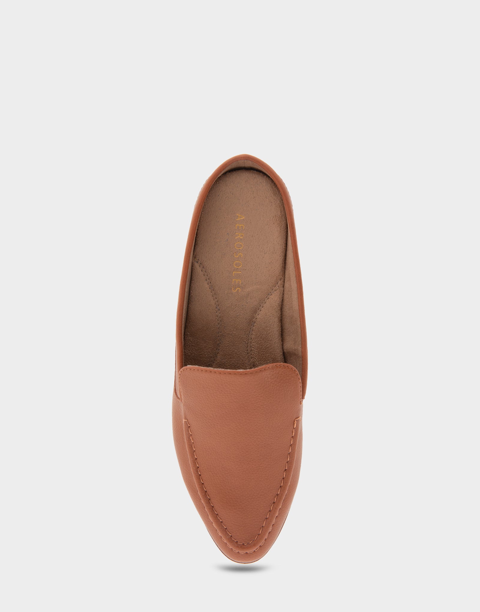 Women's Backless Slip On Loafer in Tan Faux Leather