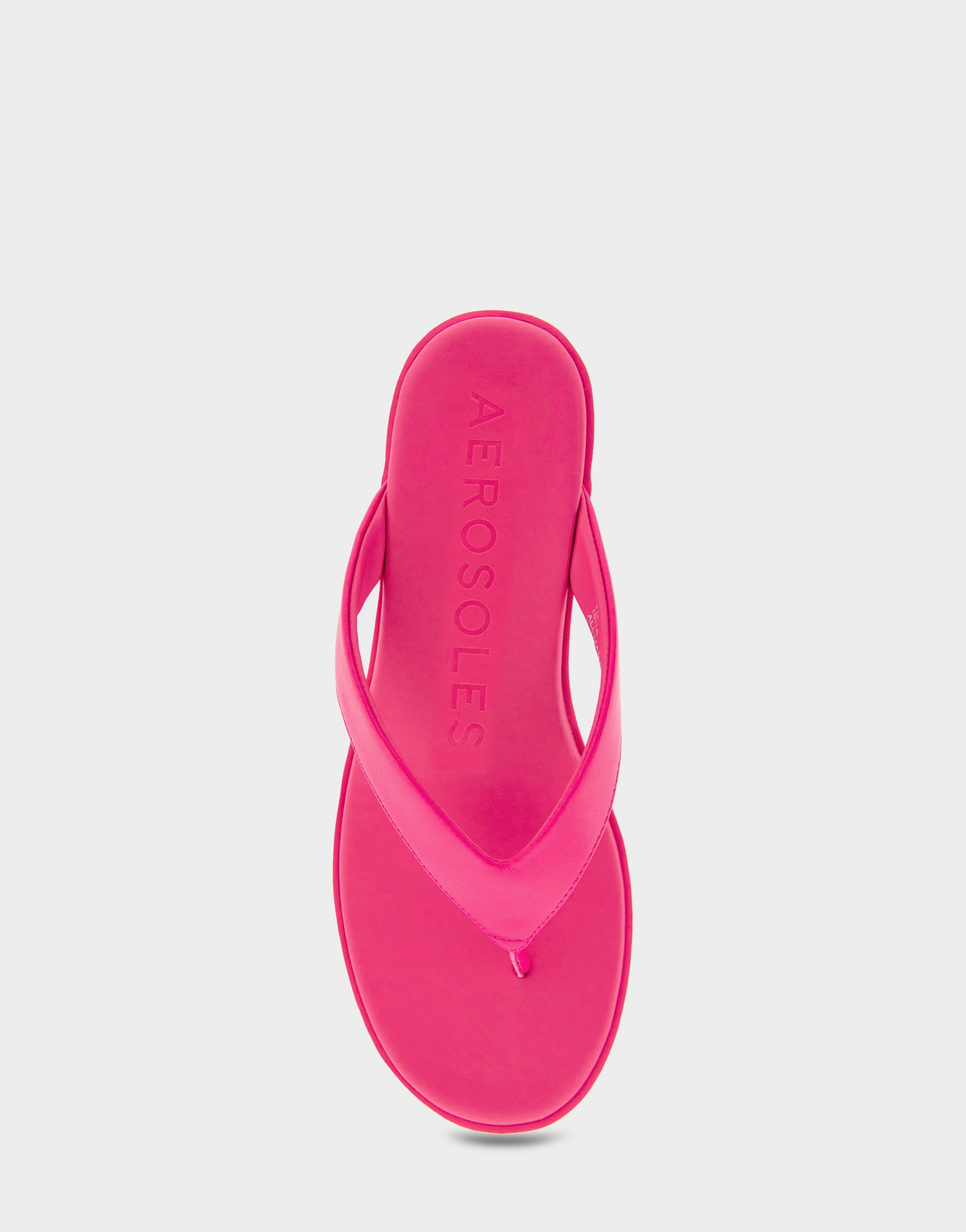 Isha Virtual Pink Faux Leather Buckle Detail Wedge Thong Sandal – Aerosoles