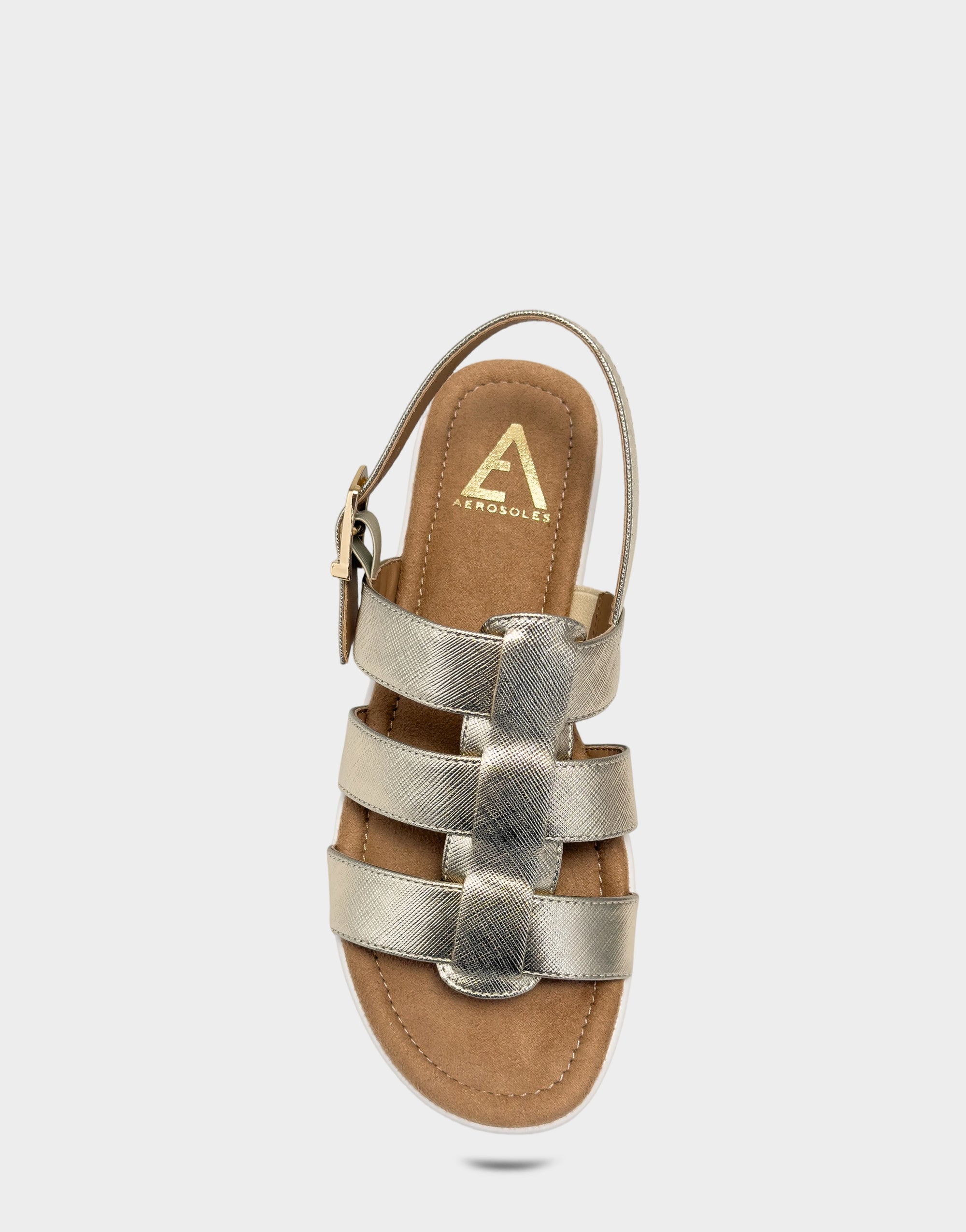 Women's Fisherman Sandal in Soft Gold Metallic Saffiano – Aerosoles