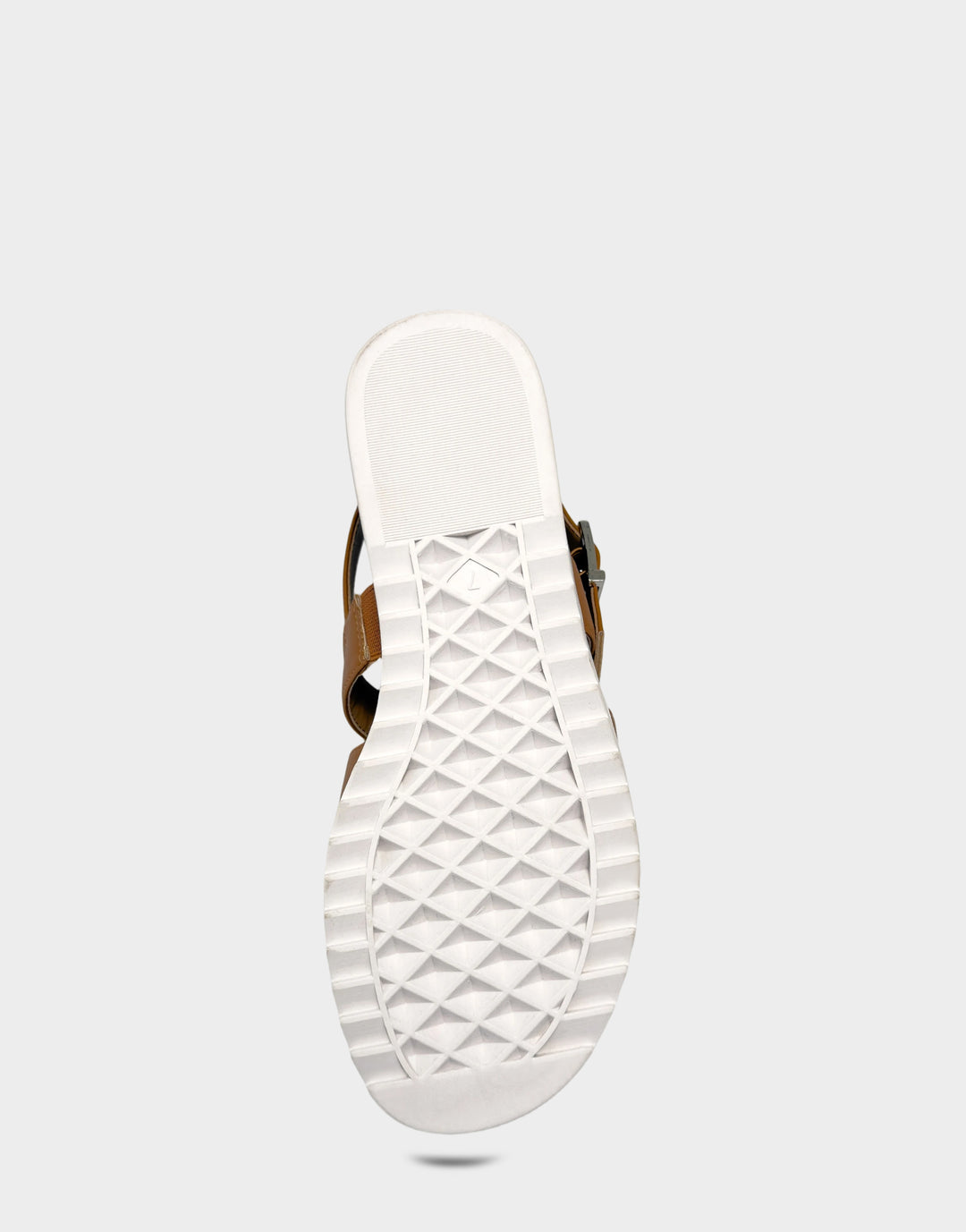 Comfortable Women's Fisherman Sandal in Natural Faux Leather Bottom View