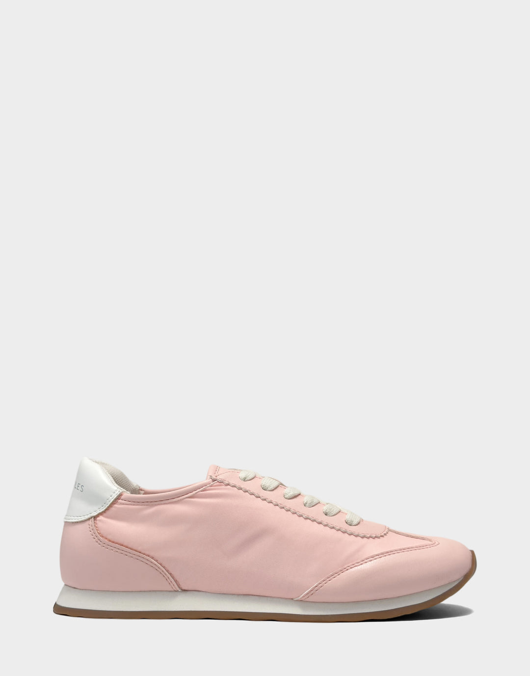 Comfortable Women's Jeanine Sneaker in Pale Pink Nylon/Faux Suede Nylon/faux Suede, front view 
