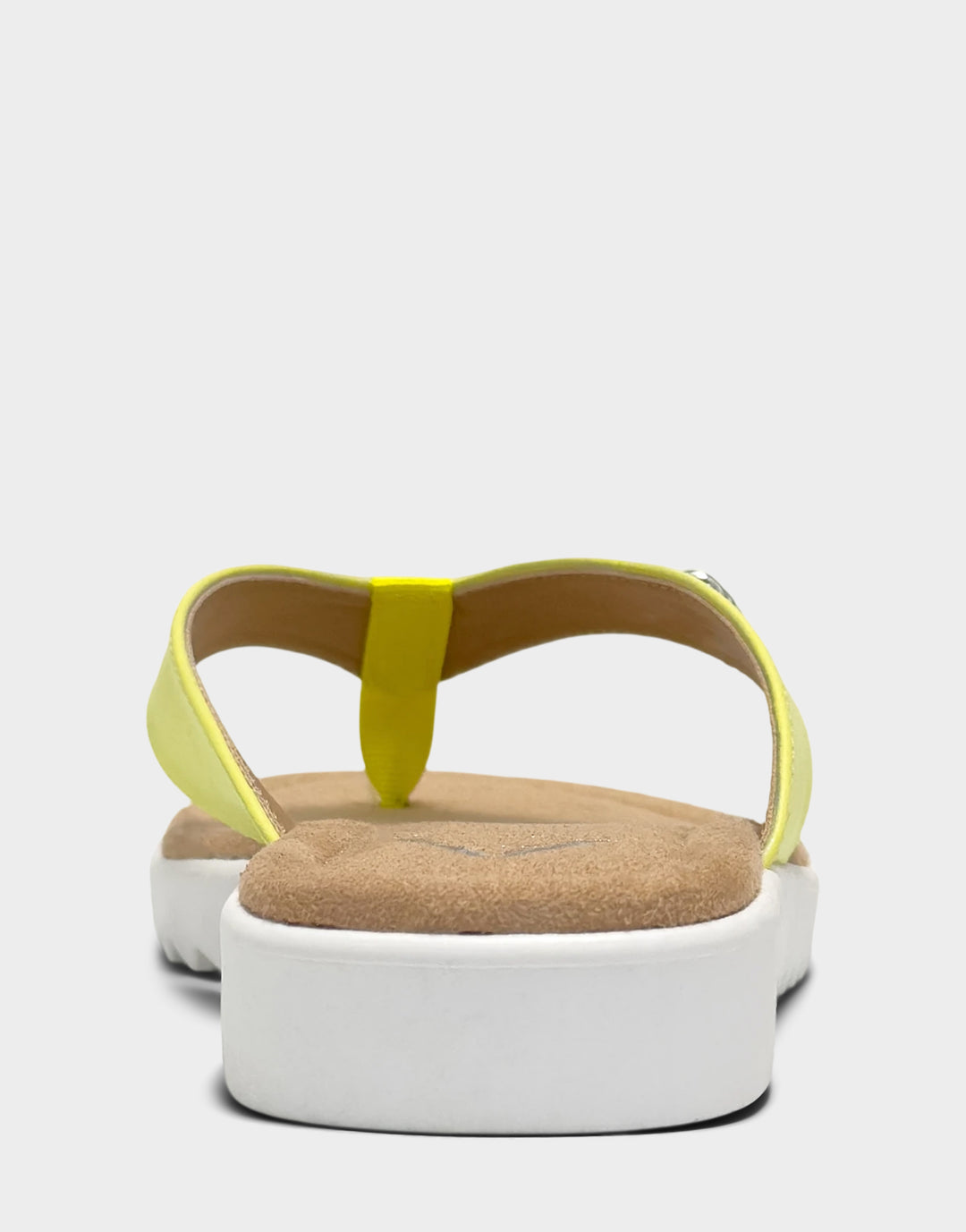 Comfortable Women's Sandal in Yellow Faux Leather Back View