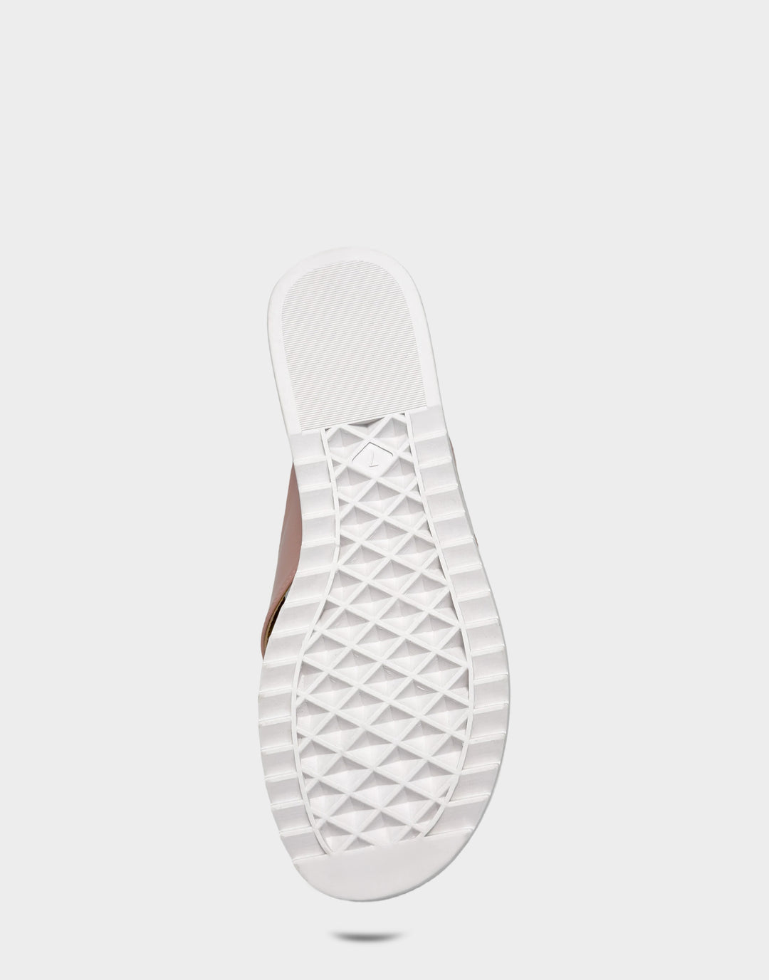 Comfortable Women's Sandal in Pink Faux Textured Patent Bottom View