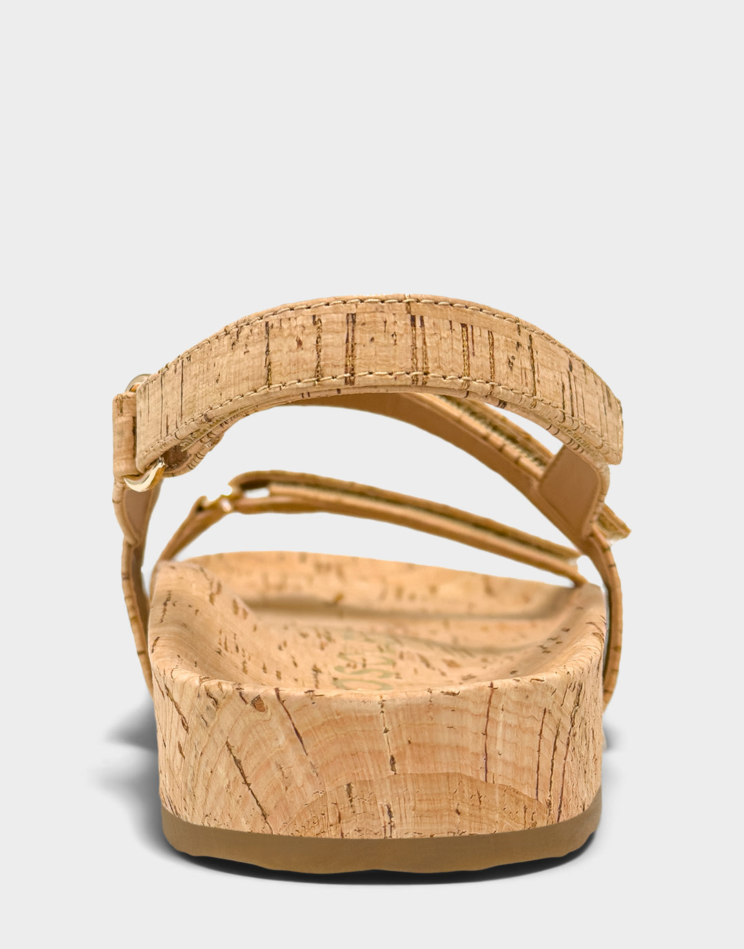 Comfortable Women's Footbed Sandal in Natural Cork Back View
