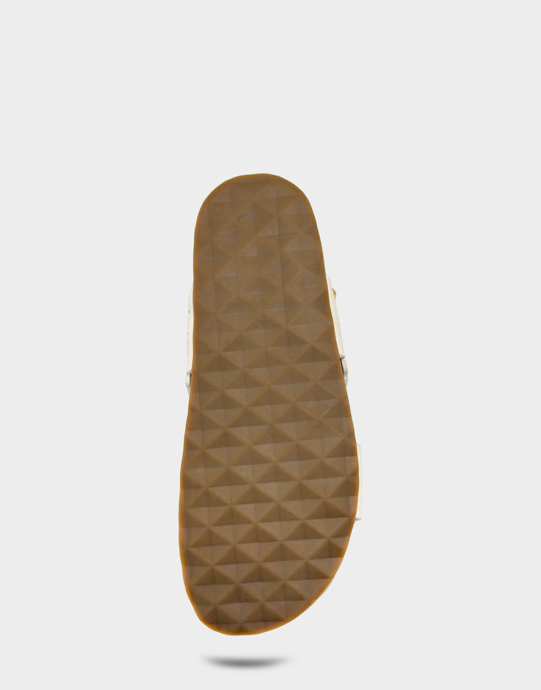 Comfortable Women's Footbed Sandal in Cream Perf Faux Nubuck Bottom View