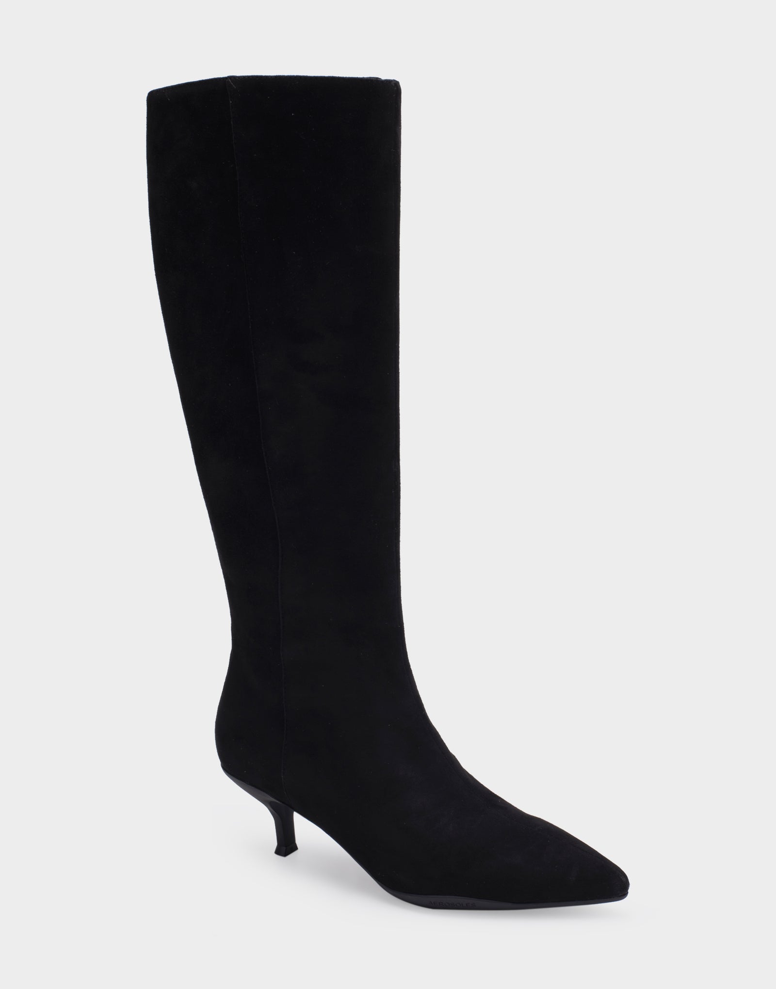Women's Kitten Heel Tall Shaft Boot in Black