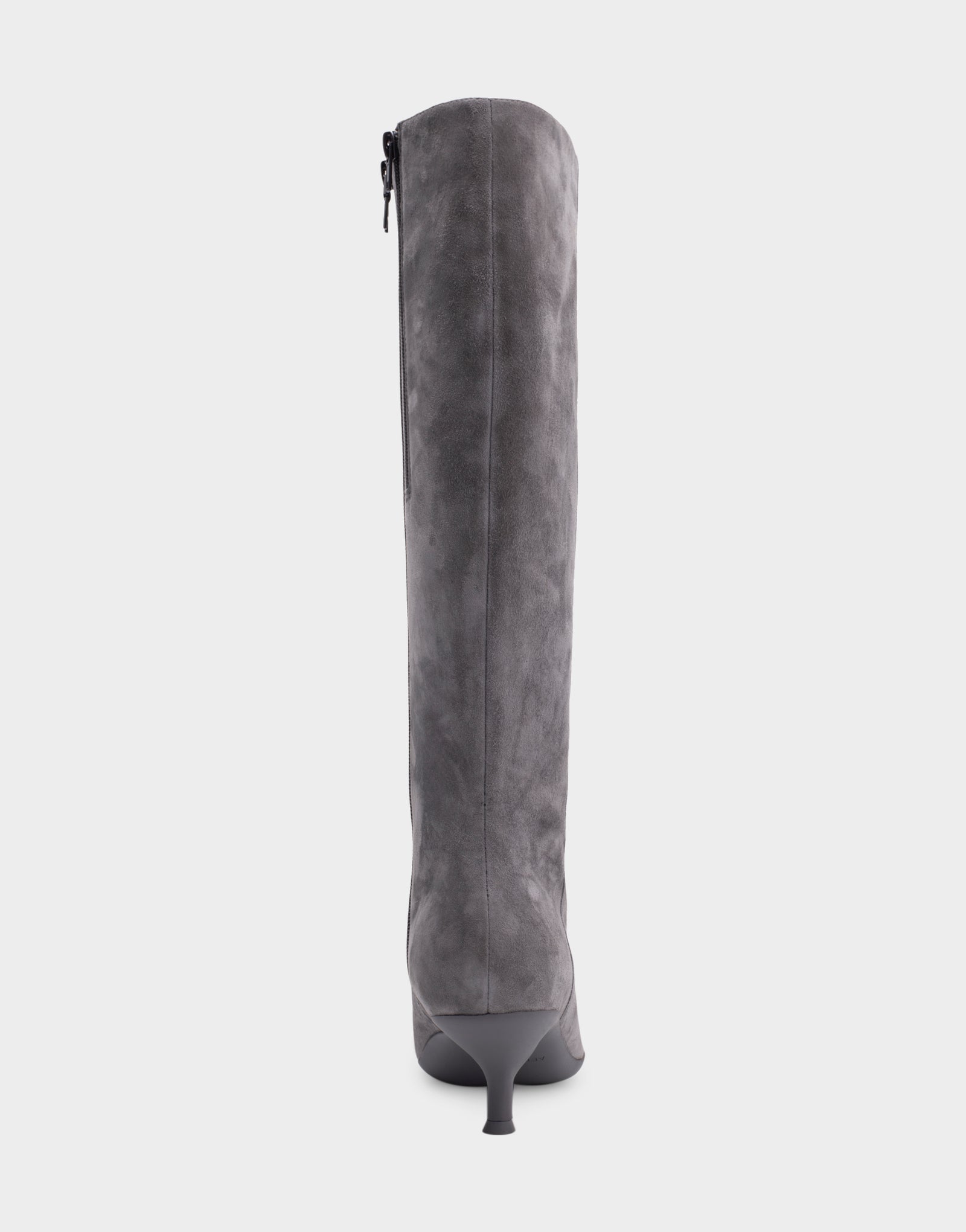 Women's Kitten Heel Tall Shaft Boot in Dark Grey