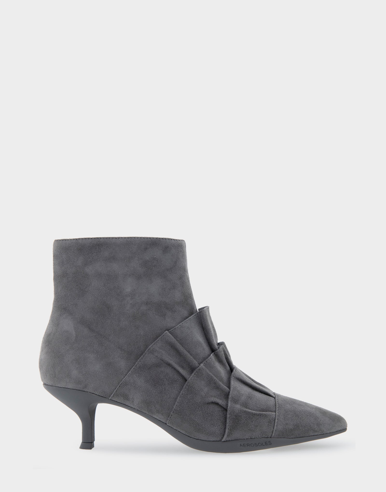 Women's Kitten Heel Ankle Boot in Dark Grey