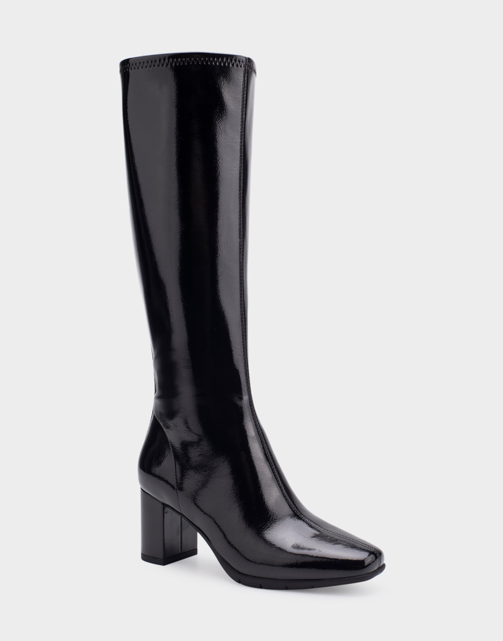Micah Black Patent Faux Leather Heeled Tall Shaft Boot – Aerosoles