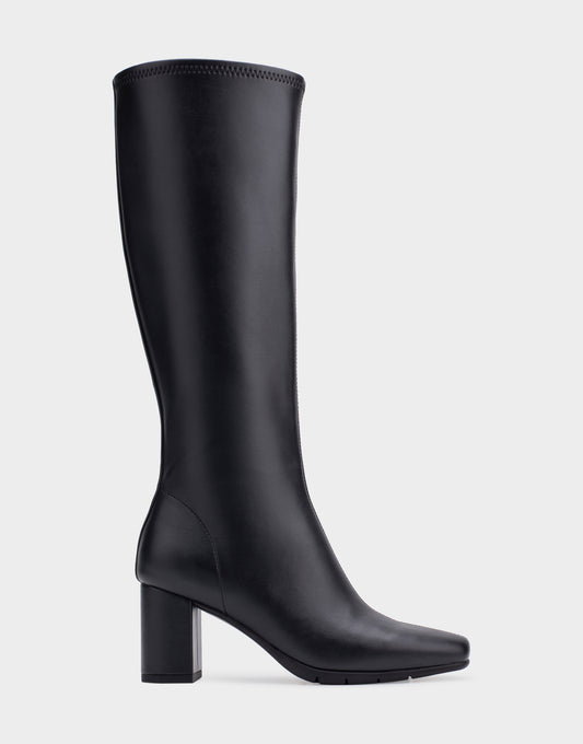 Women's Heeled Tall Shaft Boot in Black